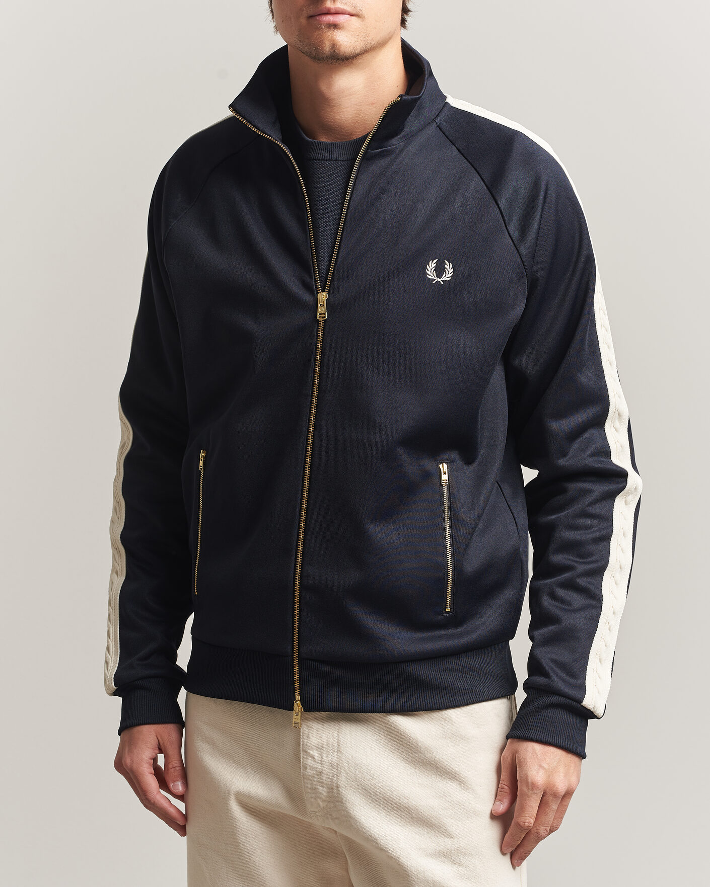 Mies | Puserot | Fred Perry | Cable Taped Track Jacket Navy