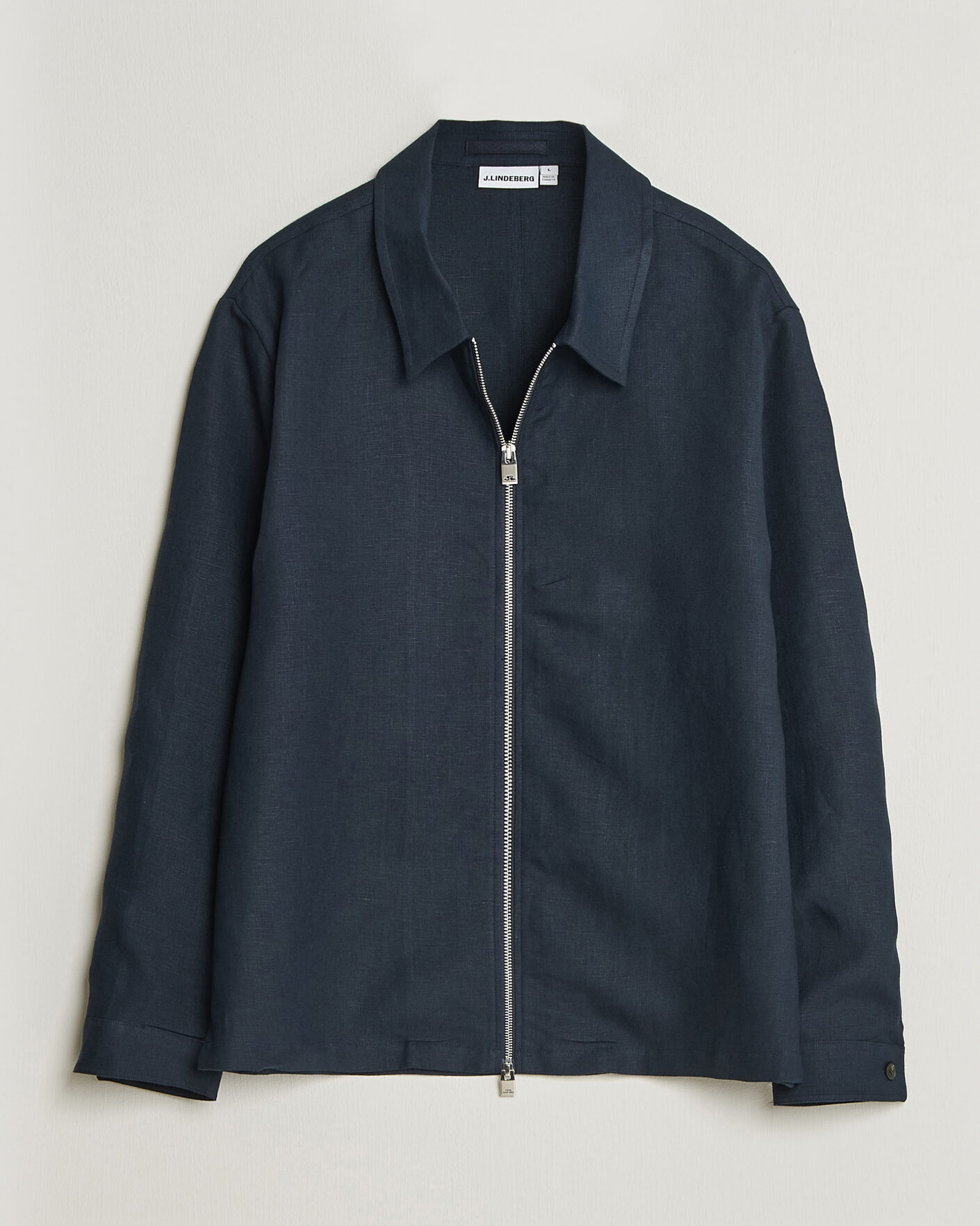Mies | Kauluspaidat | J.Lindeberg | Julius Drape Linen Overshirt Navy
