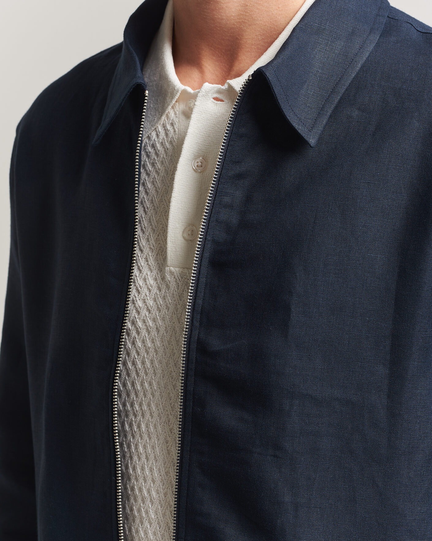 Mies | Kauluspaidat | J.Lindeberg | Julius Drape Linen Overshirt Navy