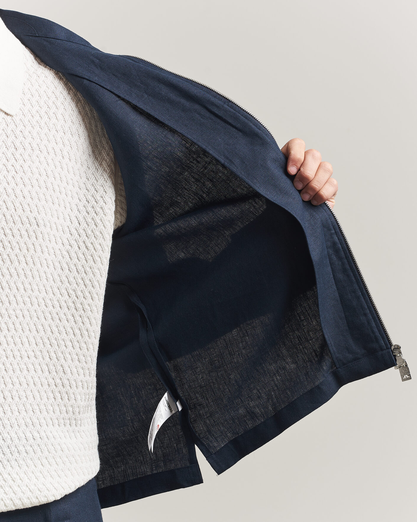 Mies | Kauluspaidat | J.Lindeberg | Julius Drape Linen Overshirt Navy