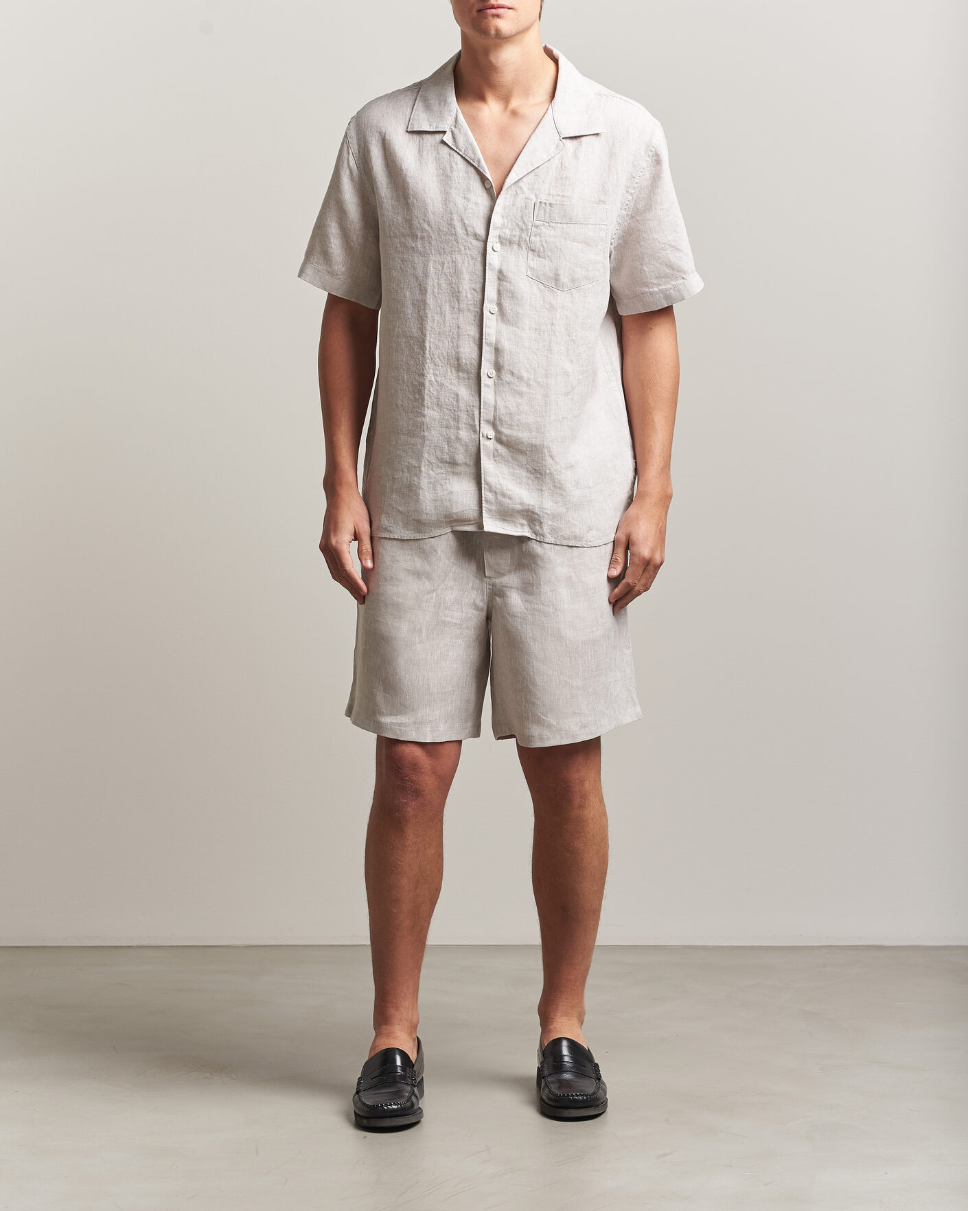 Mies | Shortsit | J.Lindeberg | Joff Linen Drawstring Shorts Moonbeam