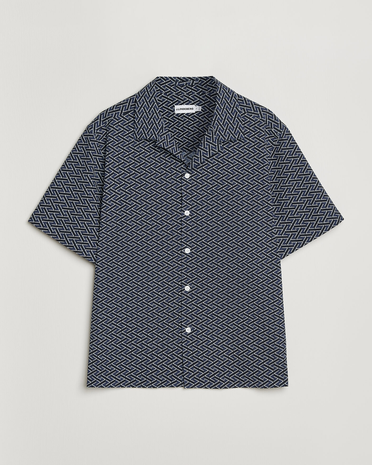 Mies | Kauluspaidat | J.Lindeberg | Donso Geo Printed Resort Shirt Estate Navy