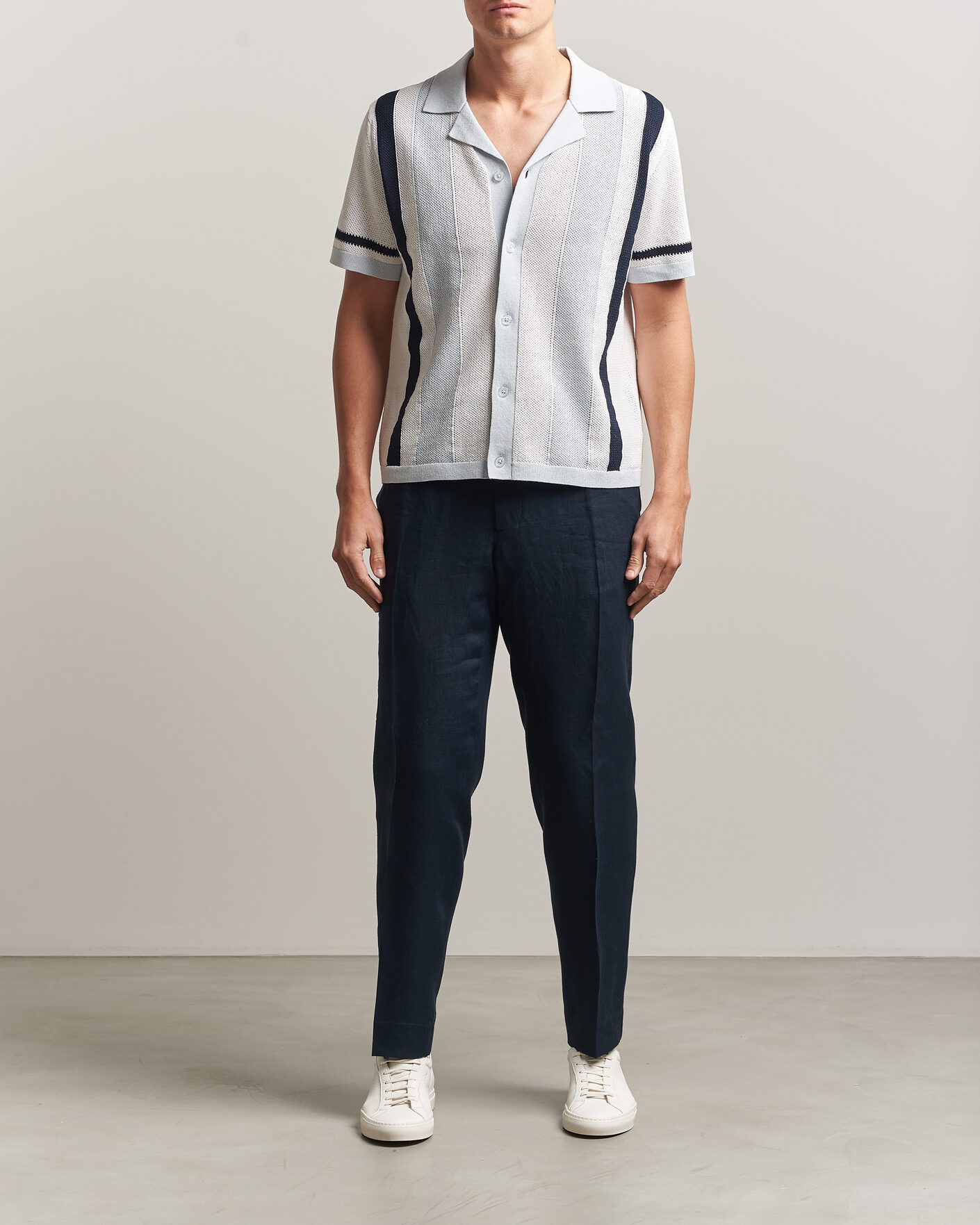 Mies | Kauluspaidat | J.Lindeberg | Remus Knitted Resort Shirt Skywriting