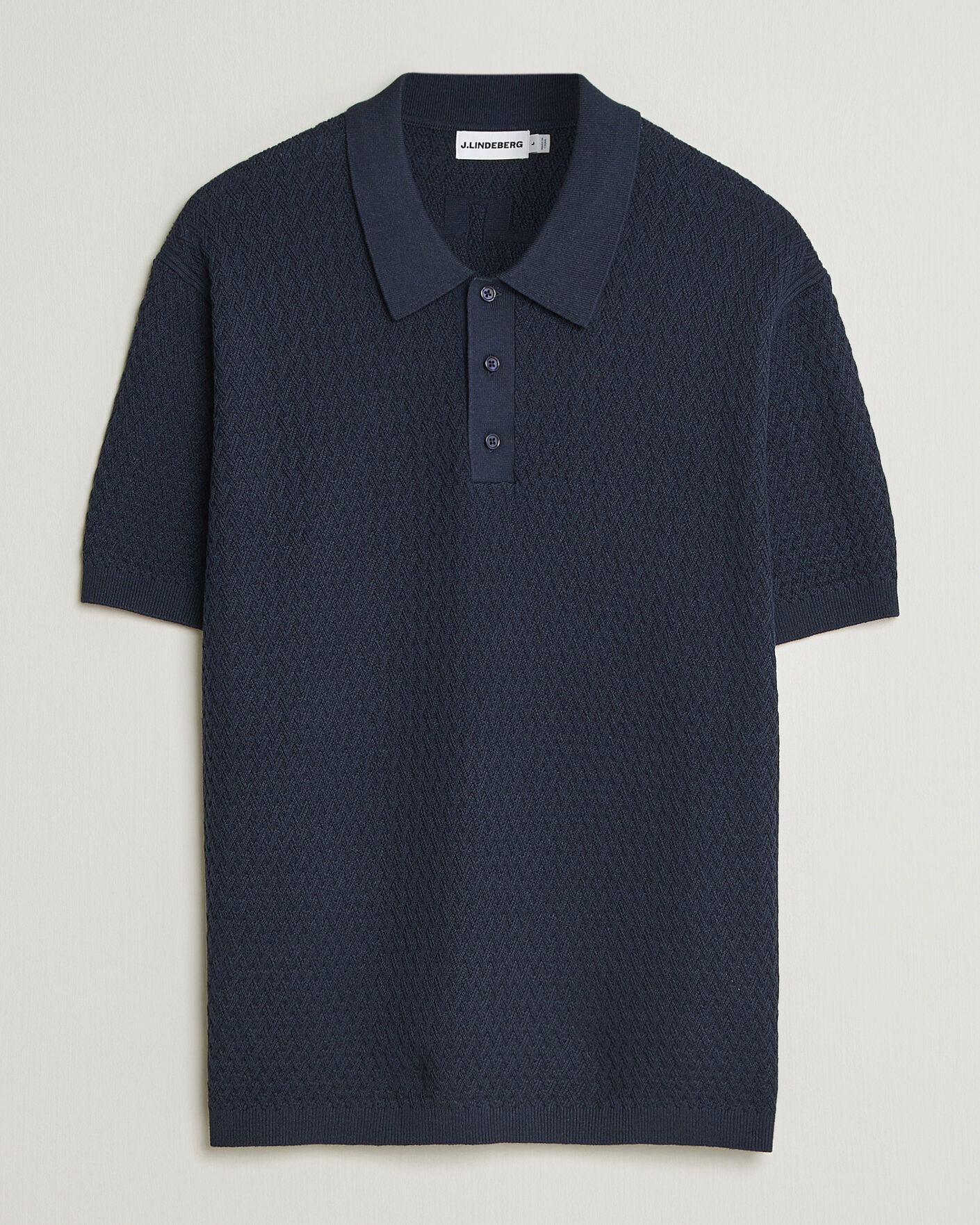 Mies | Pikeet | J.Lindeberg | Jacques Structured Knitted Polo Navy