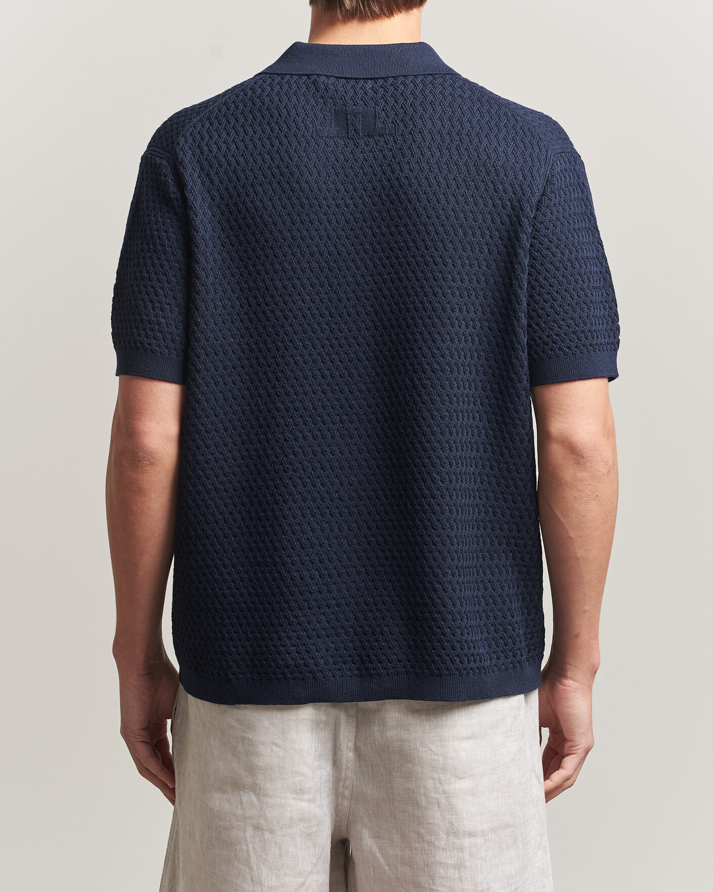 Mies | Pikeet | J.Lindeberg | Jacques Structured Knitted Polo Navy