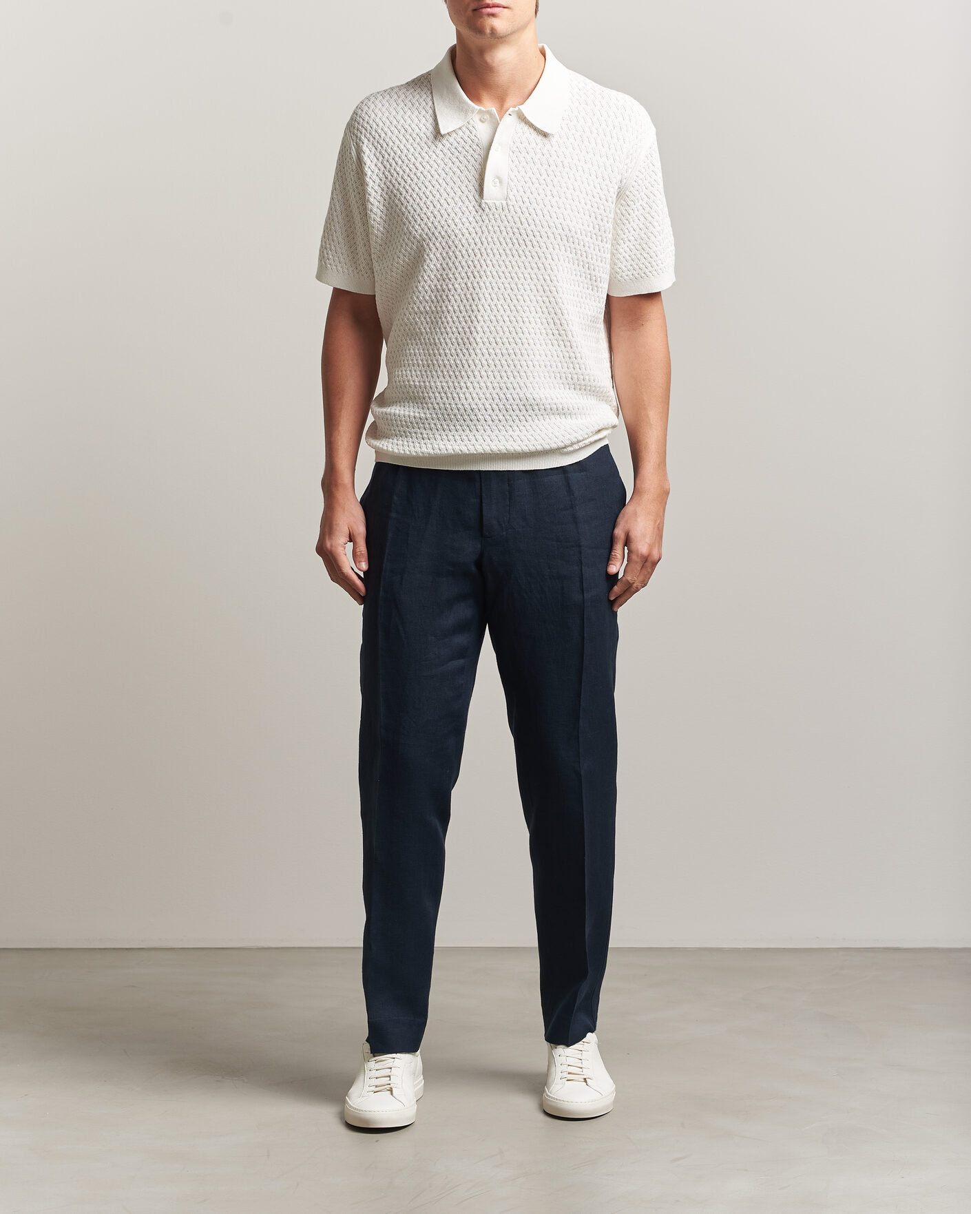 Mies | Pikeet | J.Lindeberg | Jacques Structured Knitted Polo Tofu