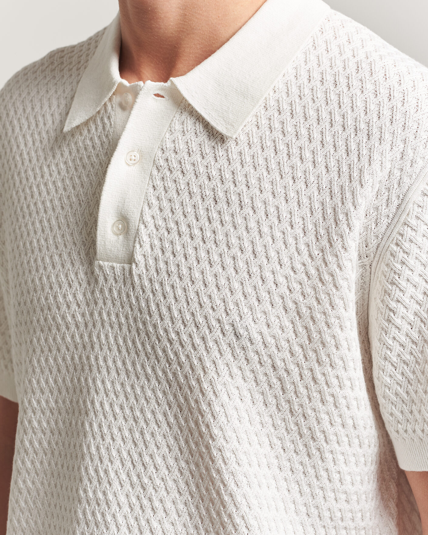 Mies | Pikeet | J.Lindeberg | Jacques Structured Knitted Polo Tofu