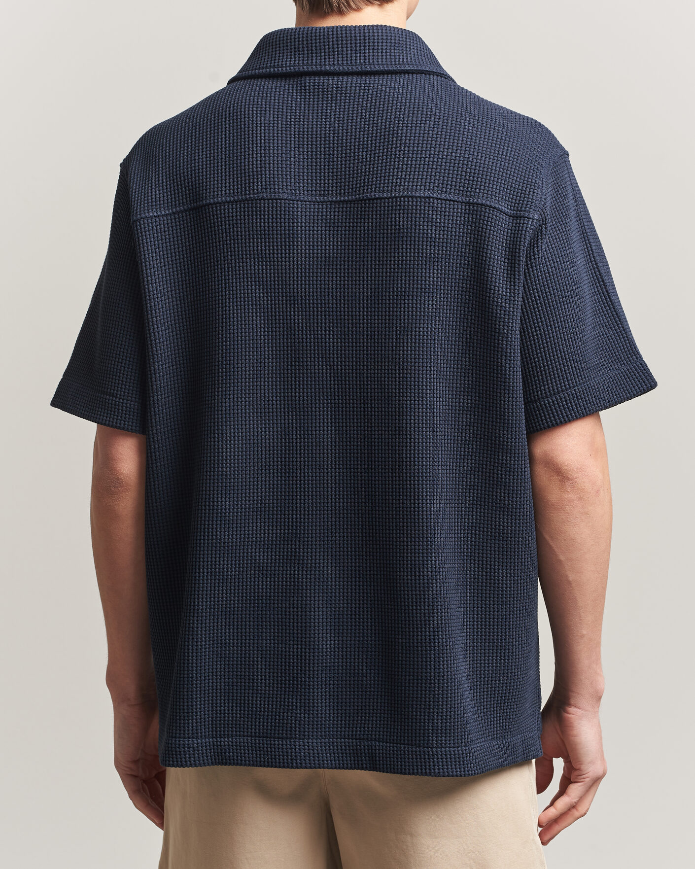 Mies | Kauluspaidat | J.Lindeberg | Theron Waffle Resort Shirt Navy