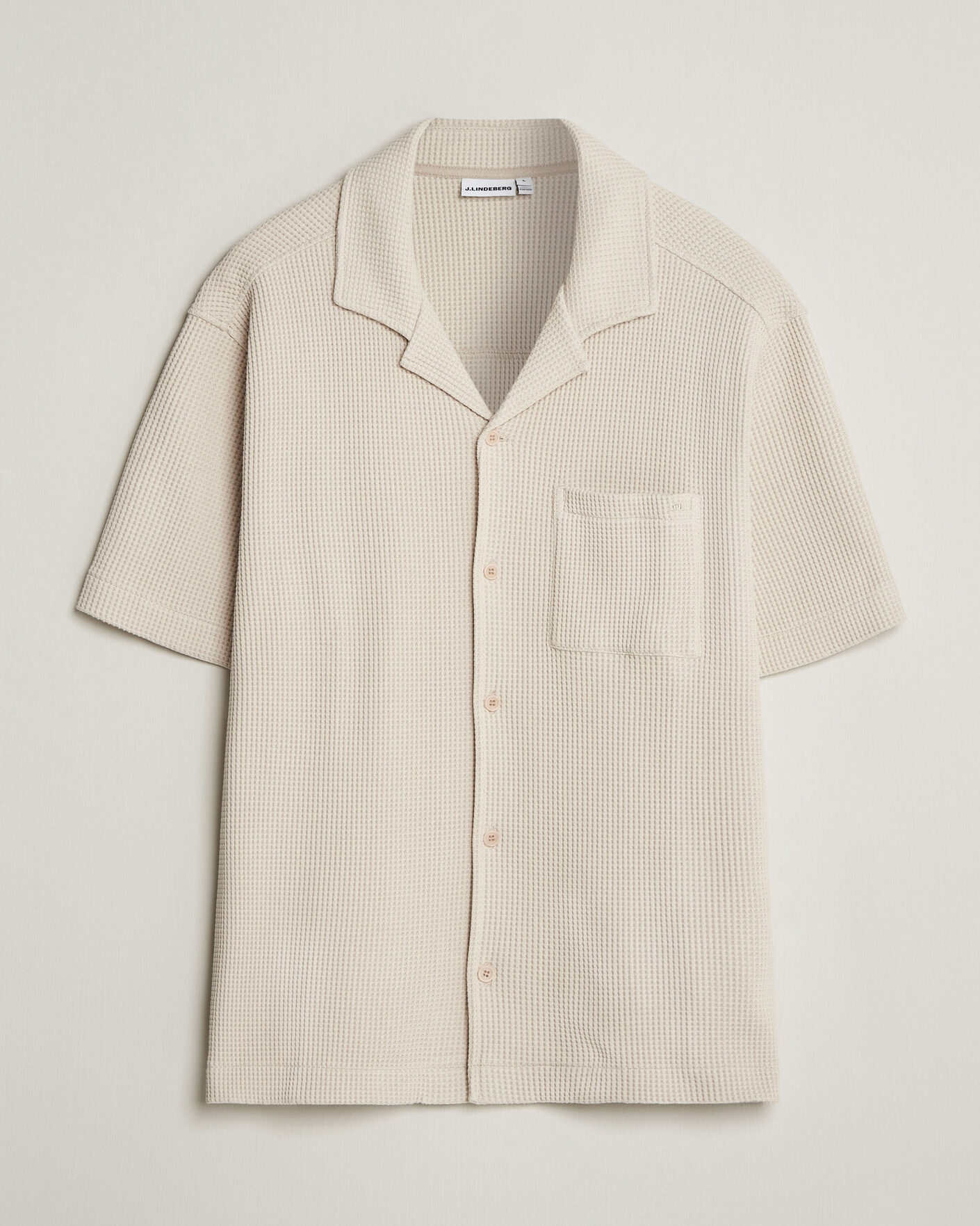 Mies | Kauluspaidat | J.Lindeberg | Theron Waffle Resort Shirt Moonbeam