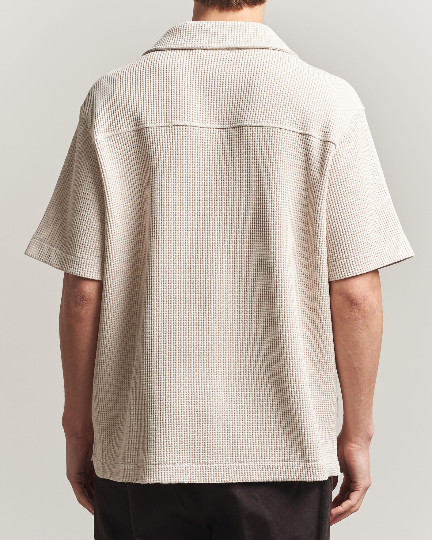 Mies | Kauluspaidat | J.Lindeberg | Theron Waffle Resort Shirt Moonbeam