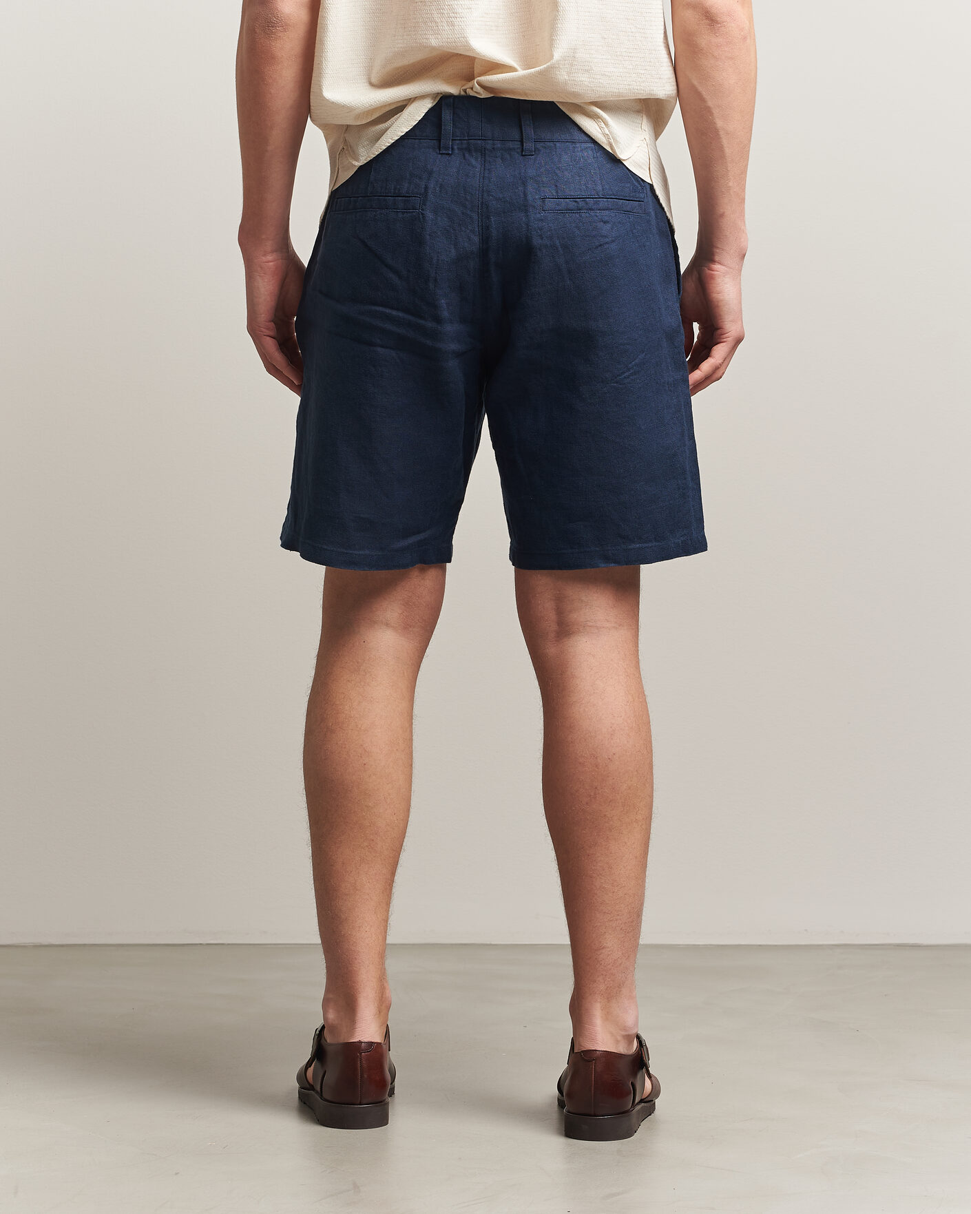 Mies | Shortsit | NN07 | Aden Linen Shorts Navy Blue