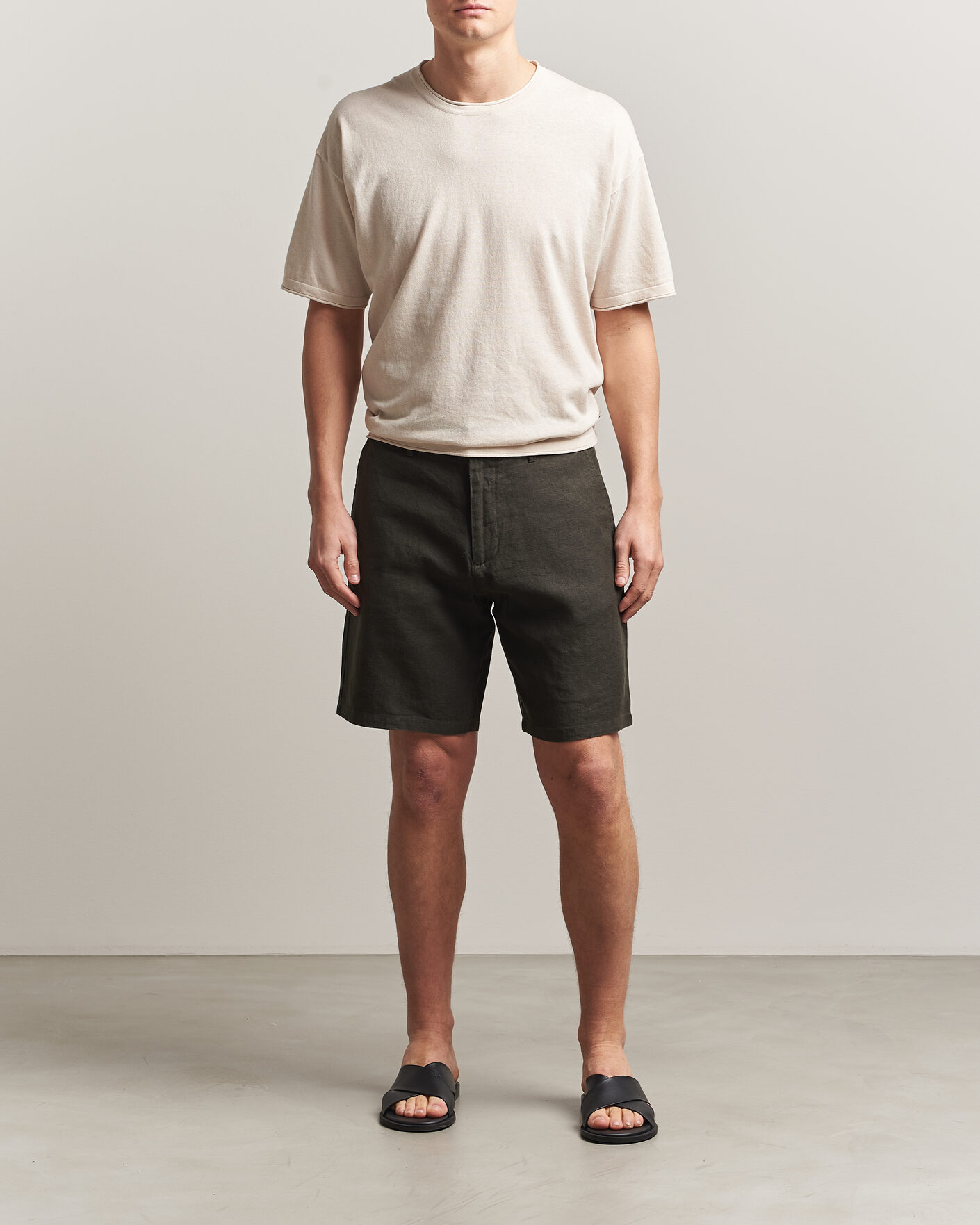 Mies | Shortsit | NN07 | Aden Linen Shorts Dark Army