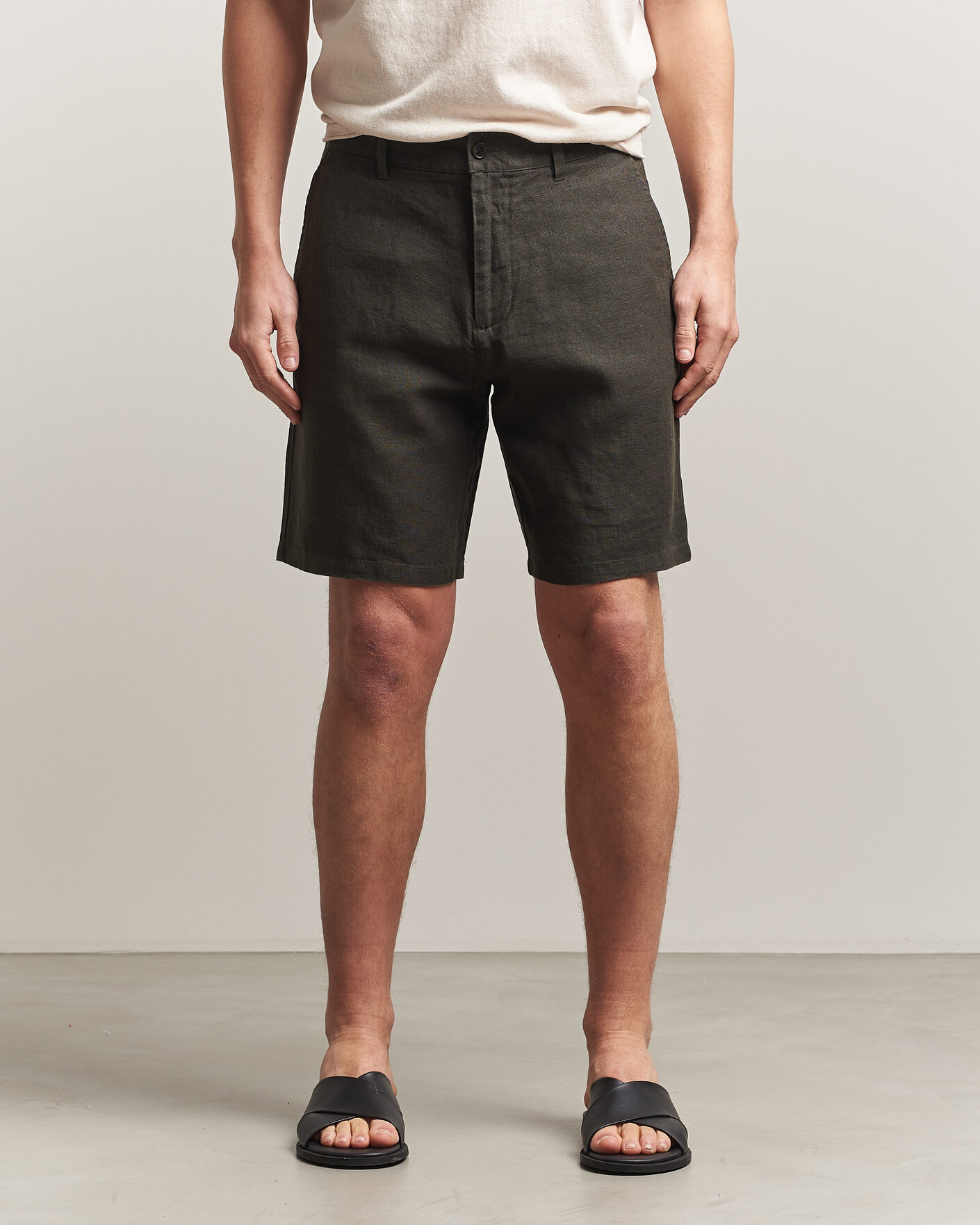 Mies | Shortsit | NN07 | Aden Linen Shorts Dark Army
