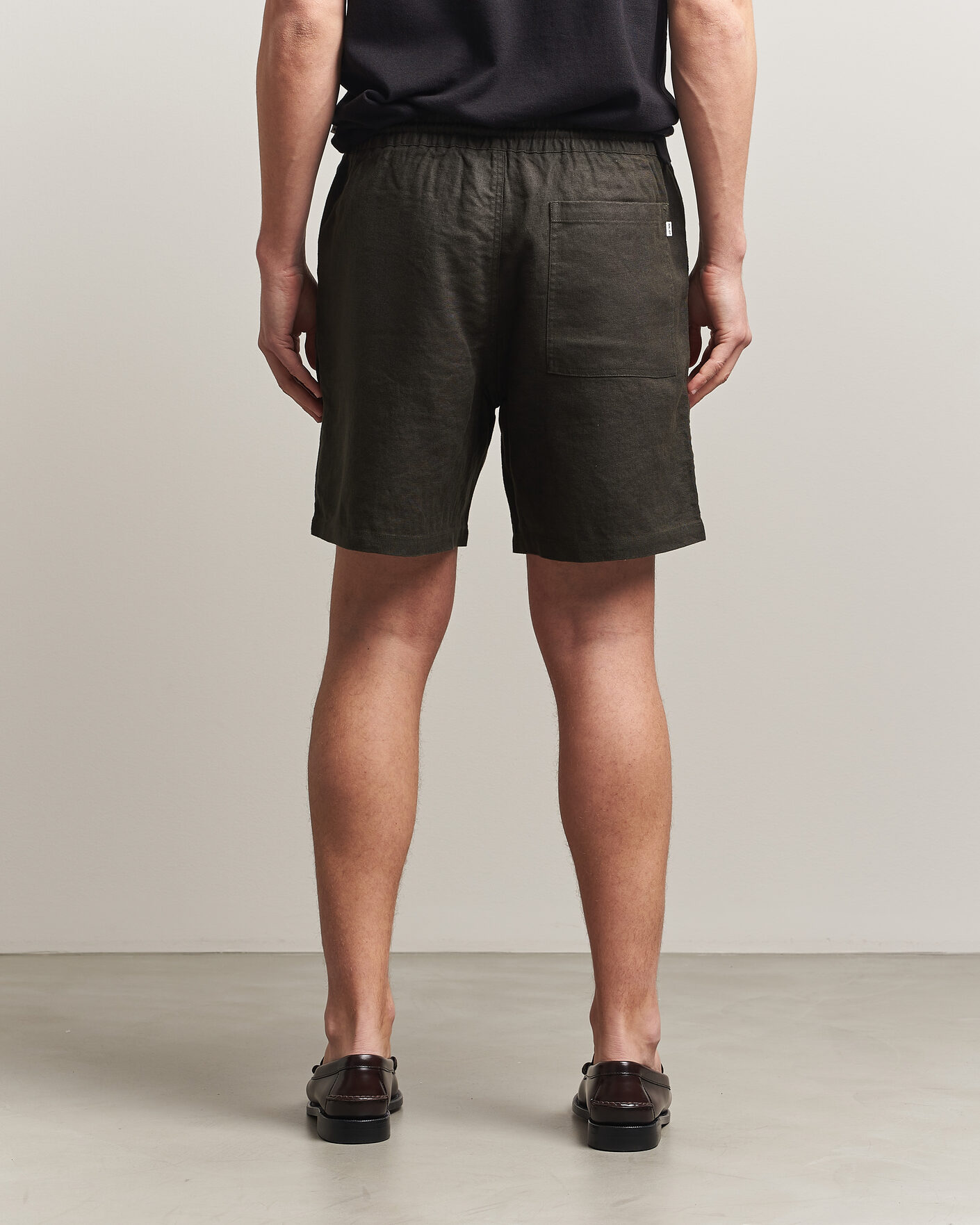 Mies | Shortsit | NN07 | Gregor Linen Drawstring Shorts Dark Army