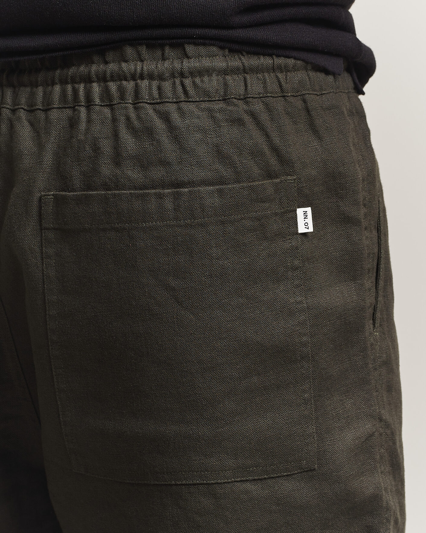 Mies | Shortsit | NN07 | Gregor Linen Drawstring Shorts Dark Army