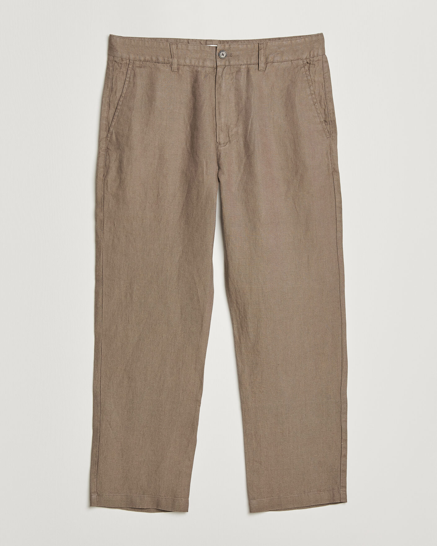Miehet |  | NN07 | Aden Regular Fit Linen Trousers Clay Mirage