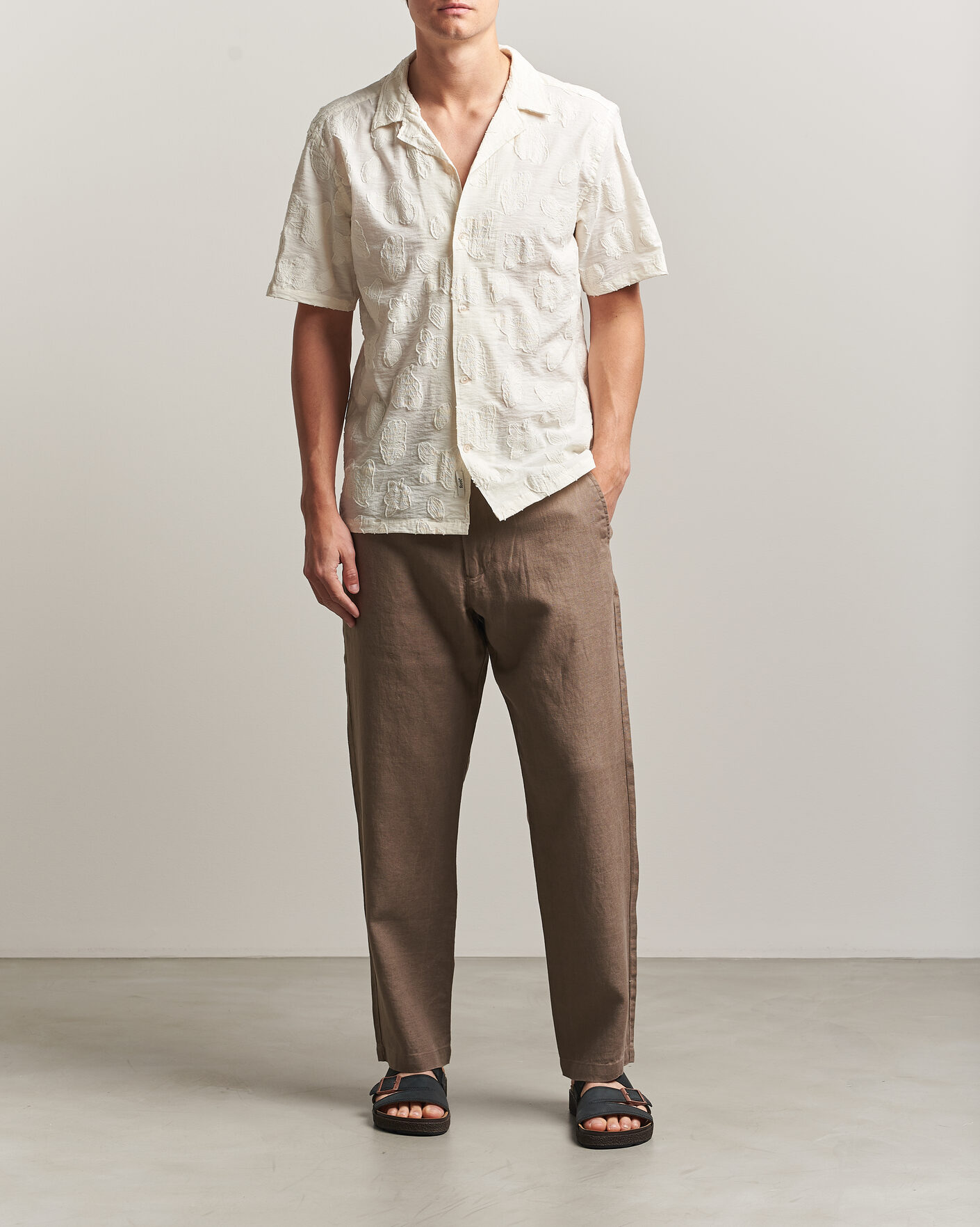 Mies | Housut | NN07 | Aden Regular Fit Linen Trousers Clay Mirage