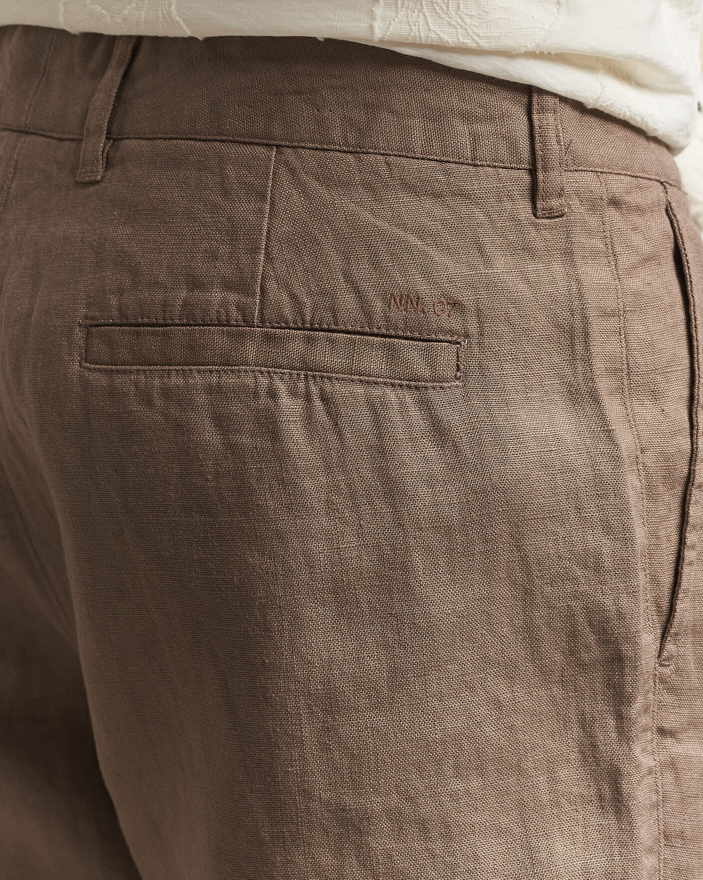 Mies | Housut | NN07 | Aden Regular Fit Linen Trousers Clay Mirage