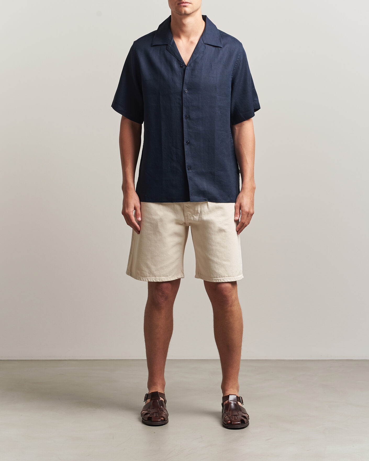 Mies | Kauluspaidat | NN07 | Julio Linen Resort Shirt Navy Blue