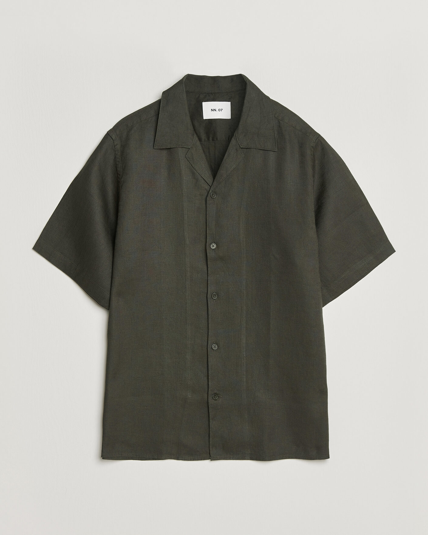 Mies | Kauluspaidat | NN07 | Julio Linen Resort Shirt Dark Army