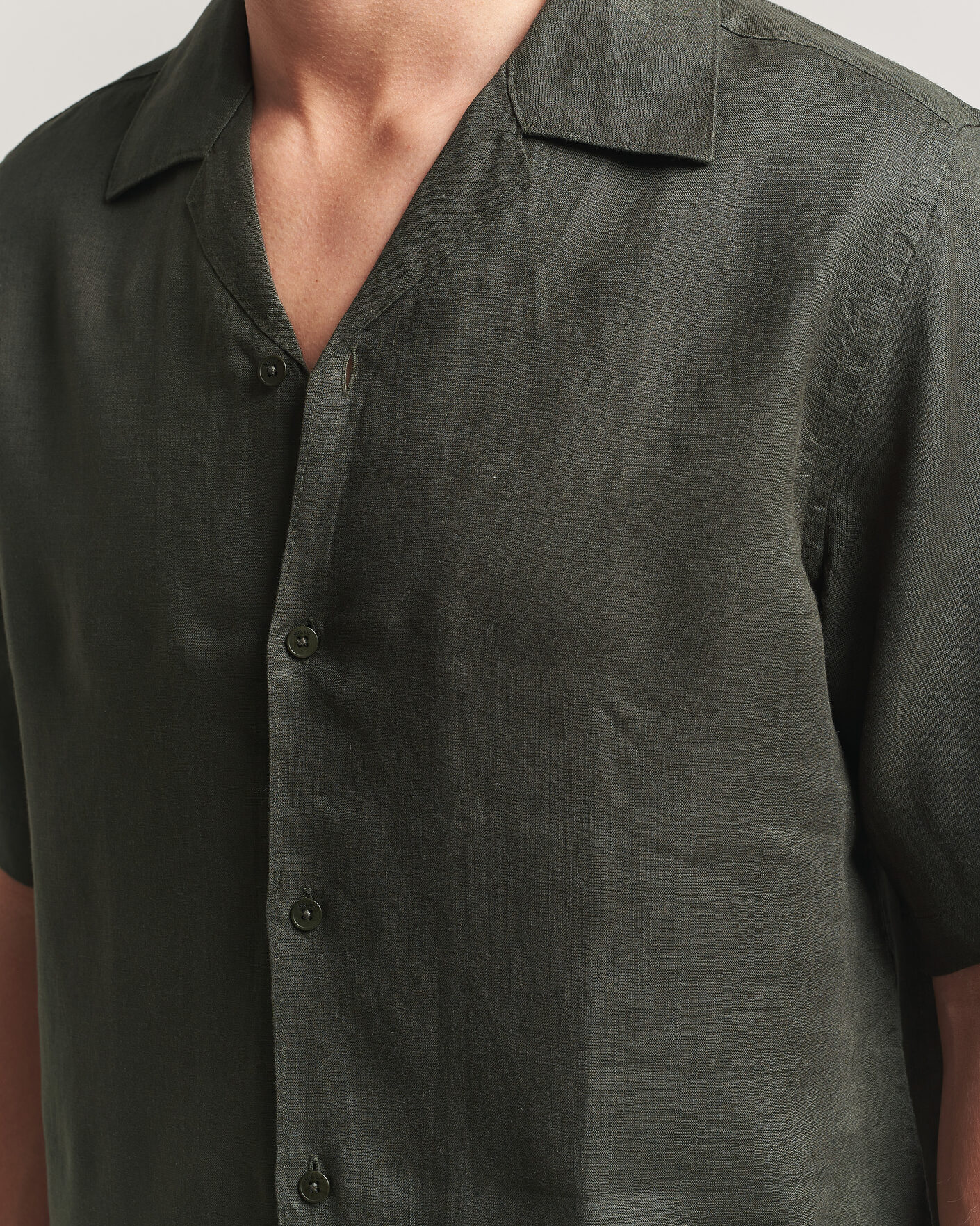 Mies | Kauluspaidat | NN07 | Julio Linen Resort Shirt Dark Army