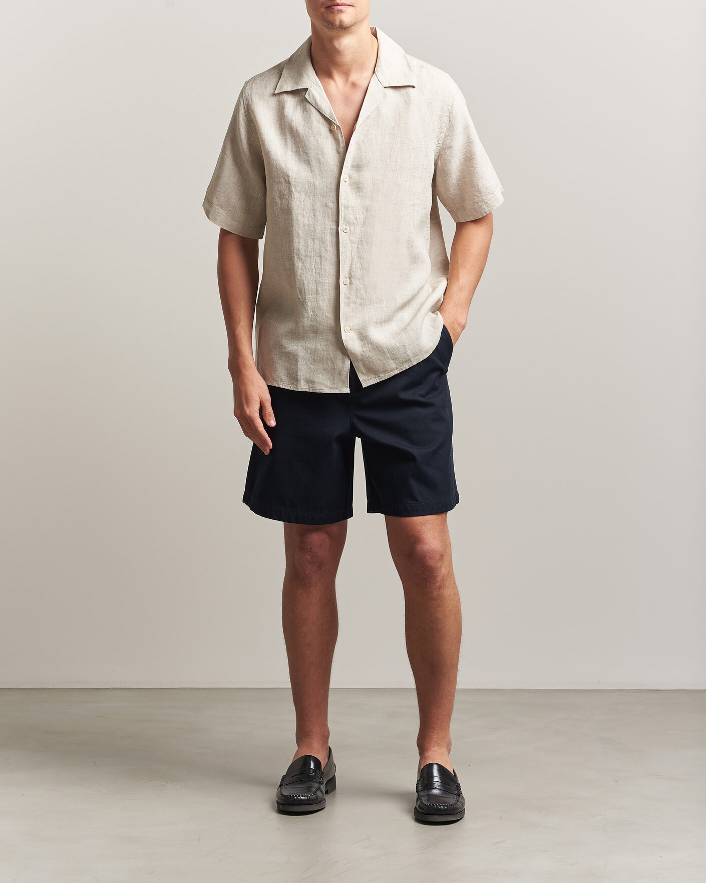 Mies | Kauluspaidat | NN07 | Julio Linen Resort Shirt Oat