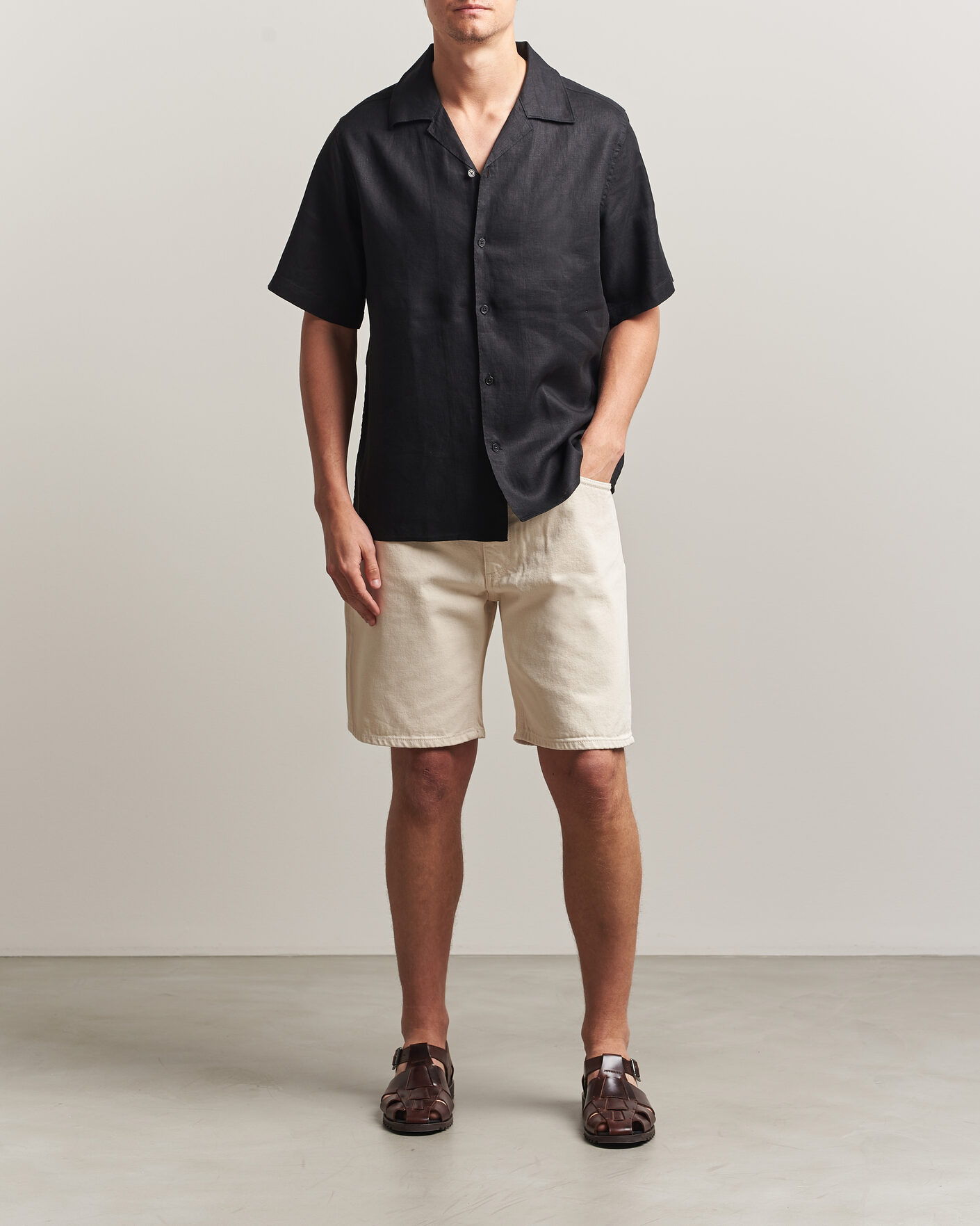 Mies | Kauluspaidat | NN07 | Julio Linen Resort Shirt Black