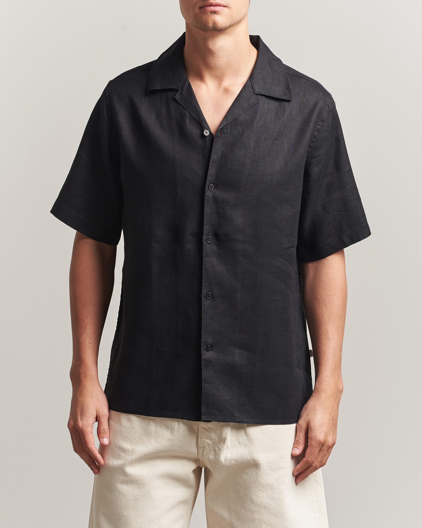 Mies | Kauluspaidat | NN07 | Julio Linen Resort Shirt Black
