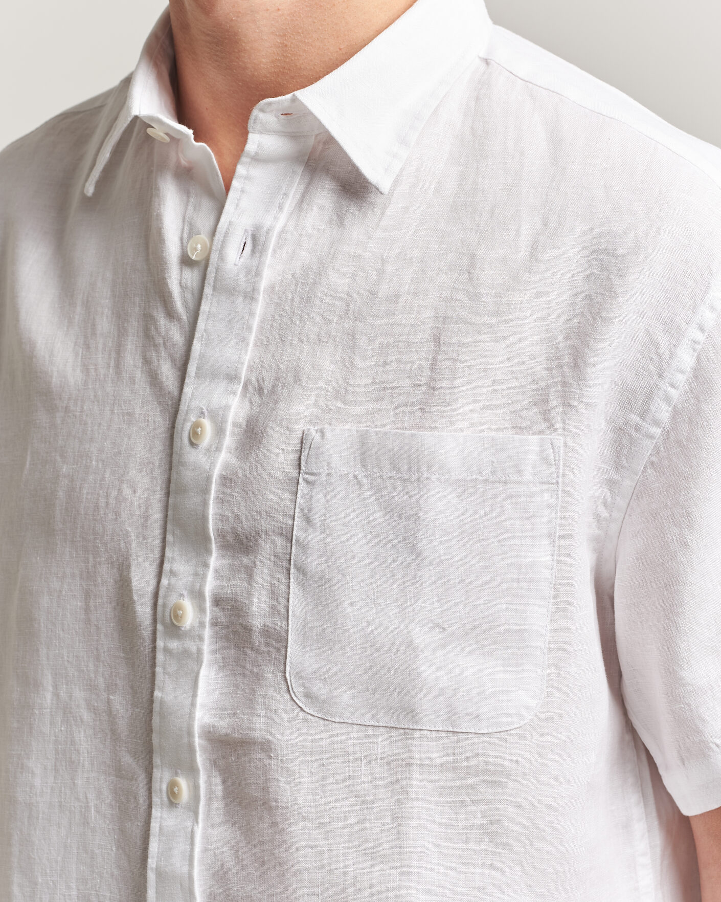 Mies | Kauluspaidat | NN07 | Deon Linen Short Sleeve Shirt White