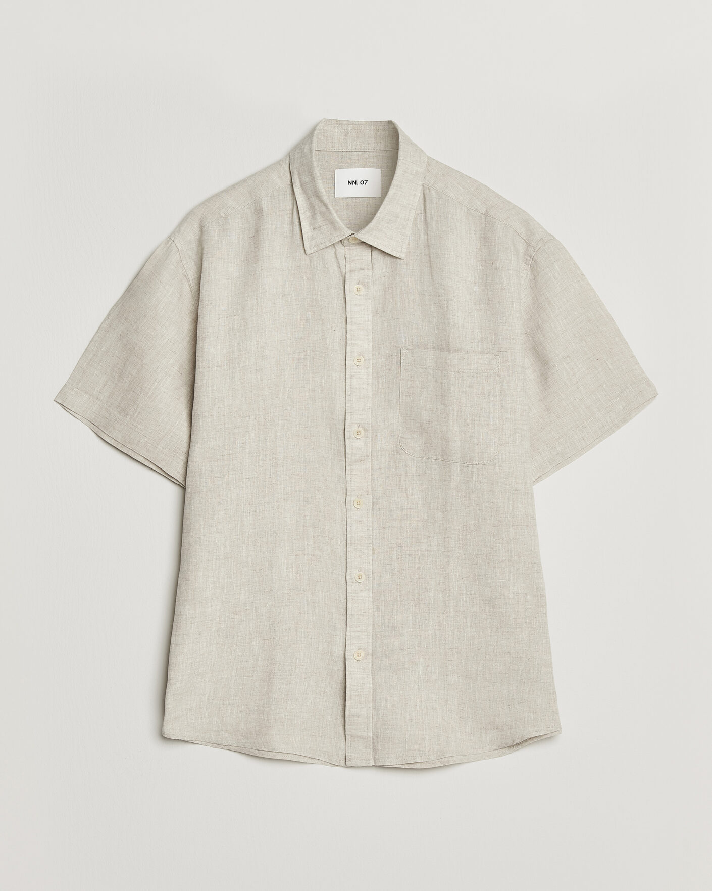 Mies | Kauluspaidat | NN07 | Deon Linen Short Sleeve Shirt Oat