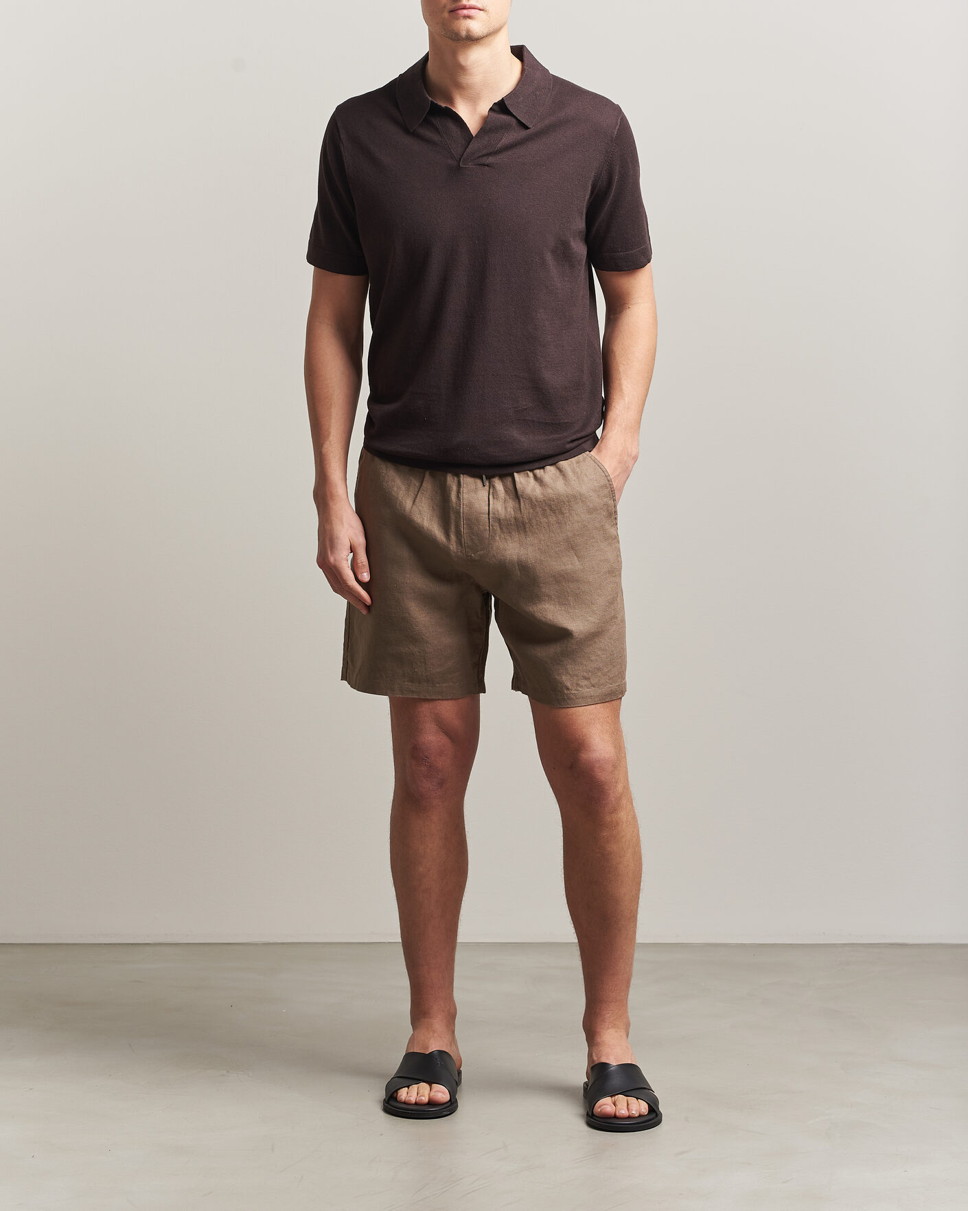 Mies | Pikeet | NN07 | Ryan Cotton/Linen Polo Dusky Port
