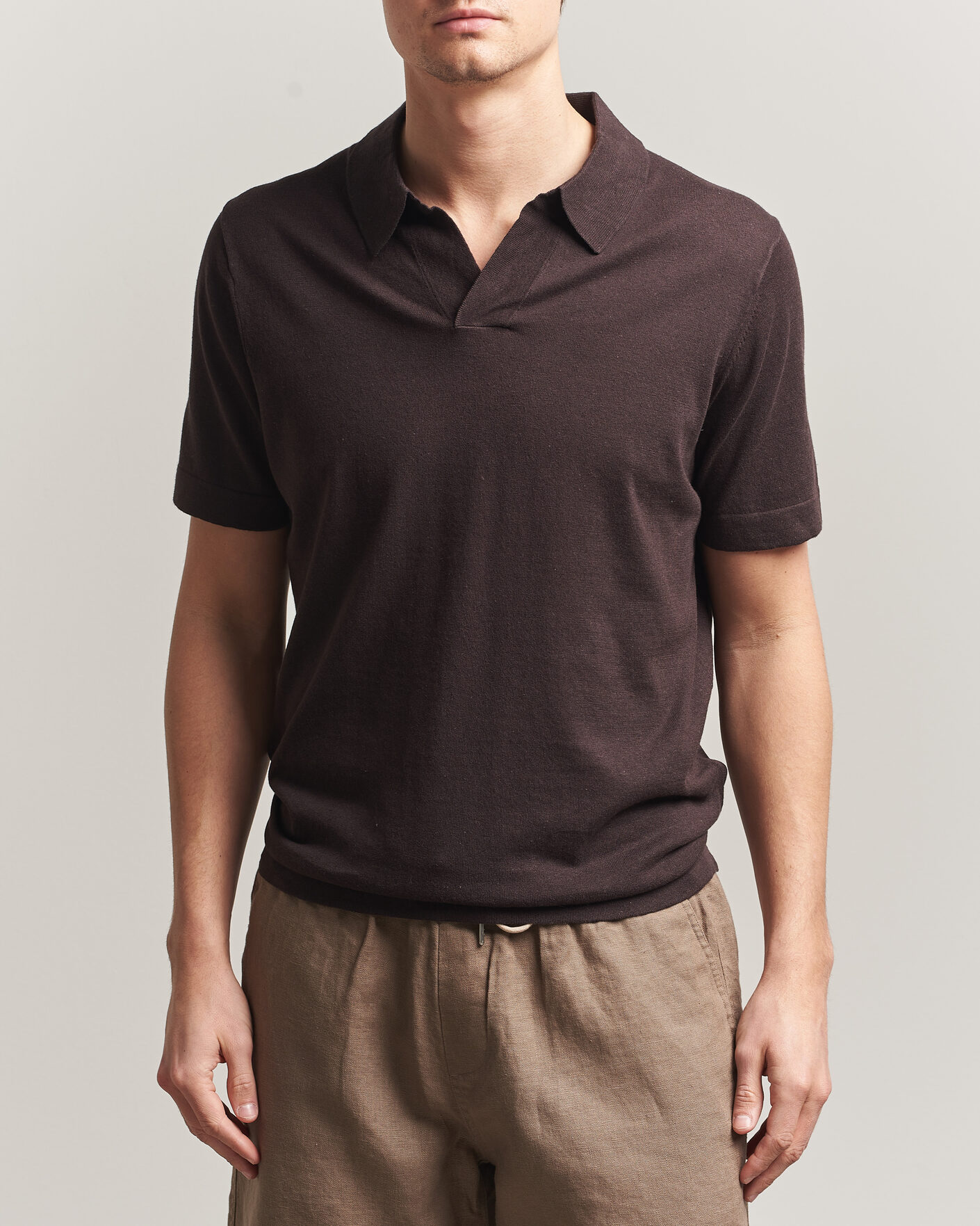 Mies | Pikeet | NN07 | Ryan Cotton/Linen Polo Dusky Port