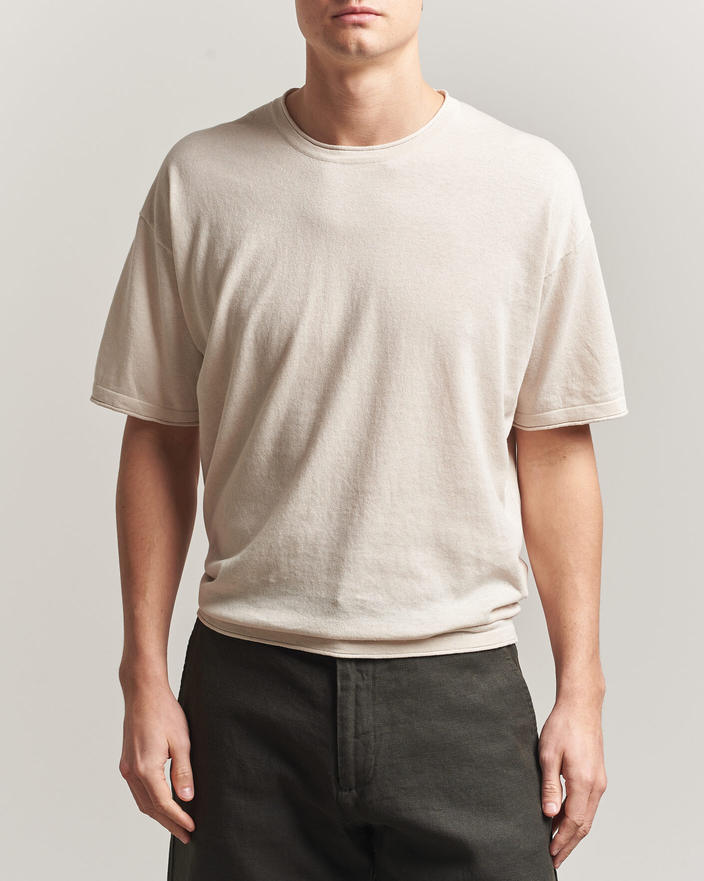 Mies | T-paidat | NN07 | Ryan Cotton/Linen T-Shirt Oat
