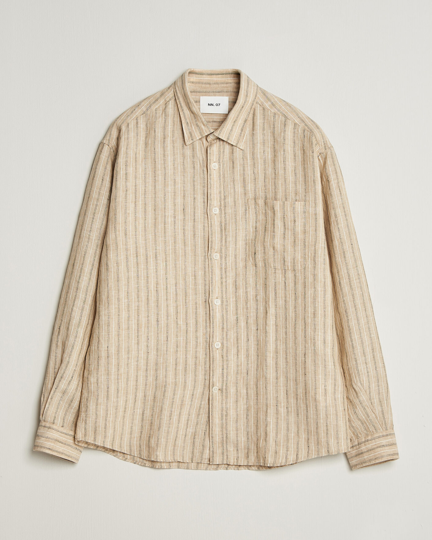 Mies | Kauluspaidat | NN07 | Deon Linen Shirt Black Stripe