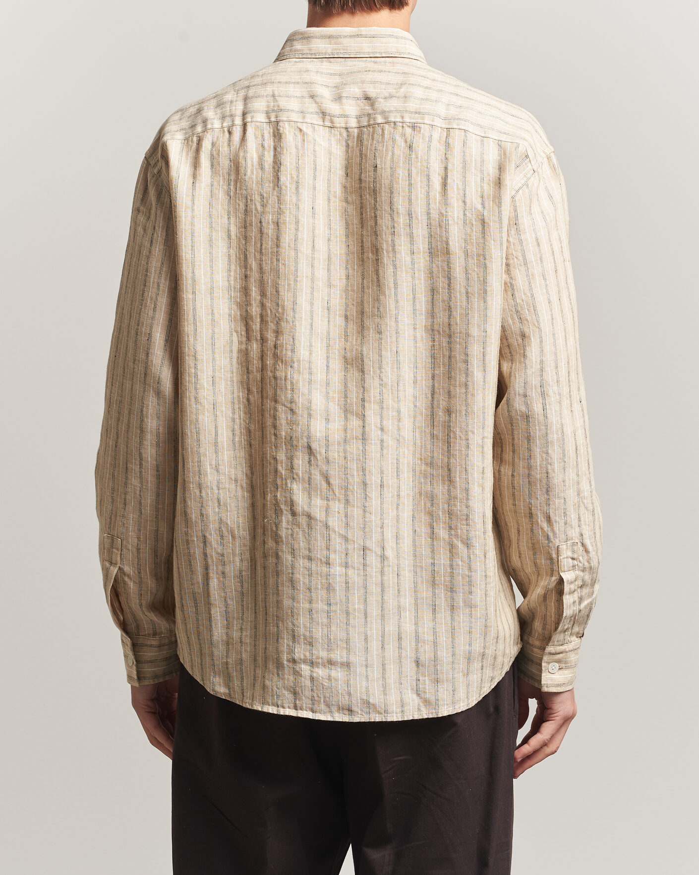 Mies | Kauluspaidat | NN07 | Deon Linen Shirt Black Stripe