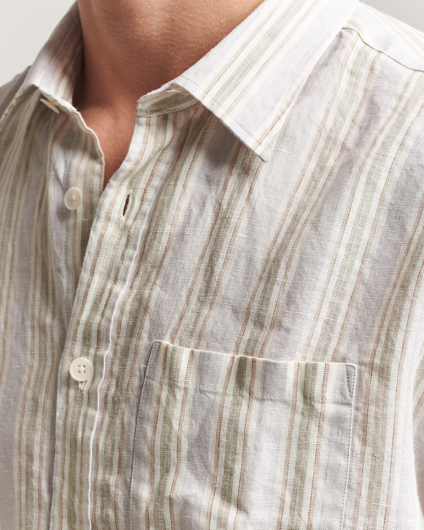 Mies | Kauluspaidat | NN07 | Deon Linen Shirt Mint Stripe