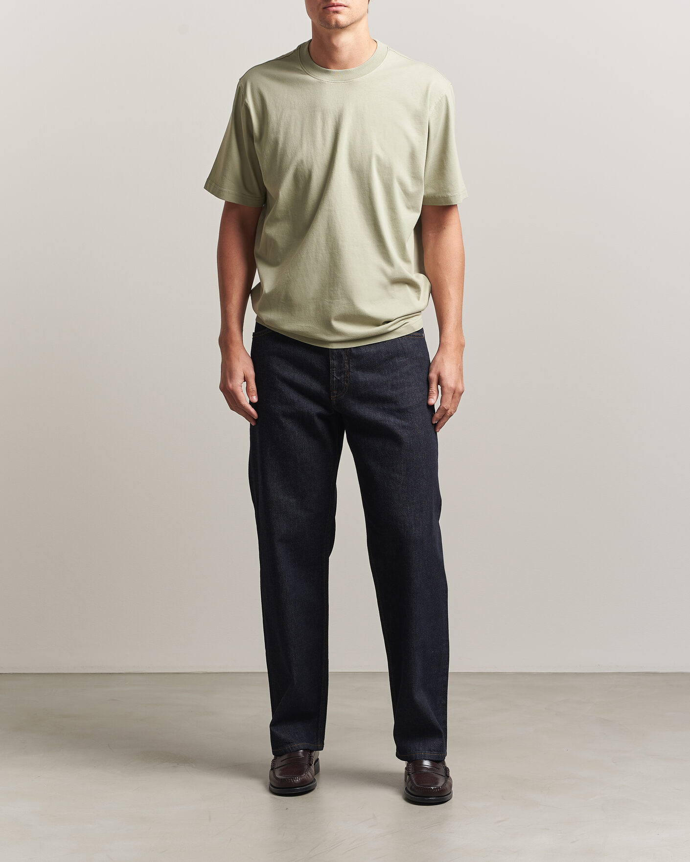 Mies | T-paidat | NN07 | Adam Crew Neck T-Shirt Sage Green