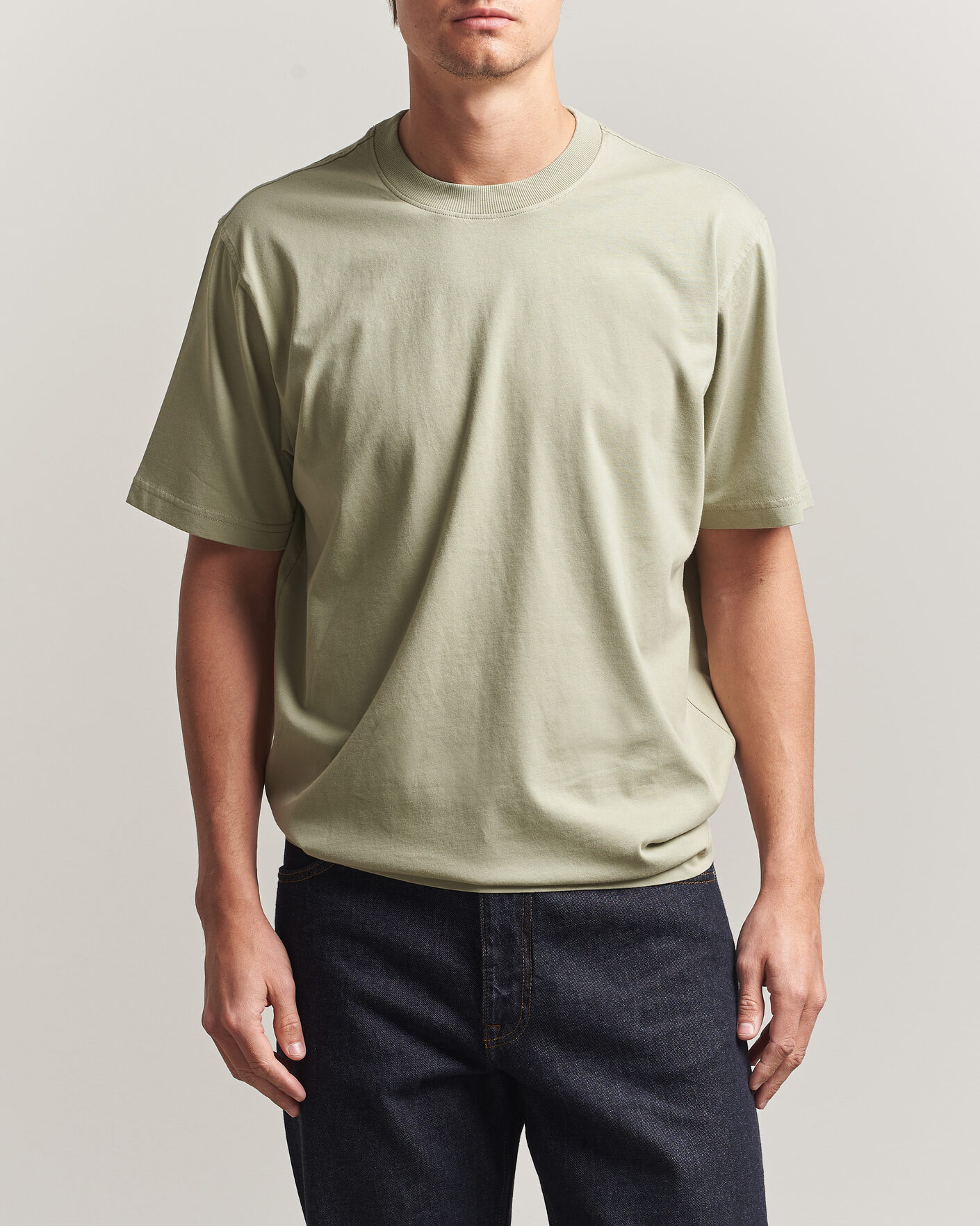 Mies | T-paidat | NN07 | Adam Crew Neck T-Shirt Sage Green