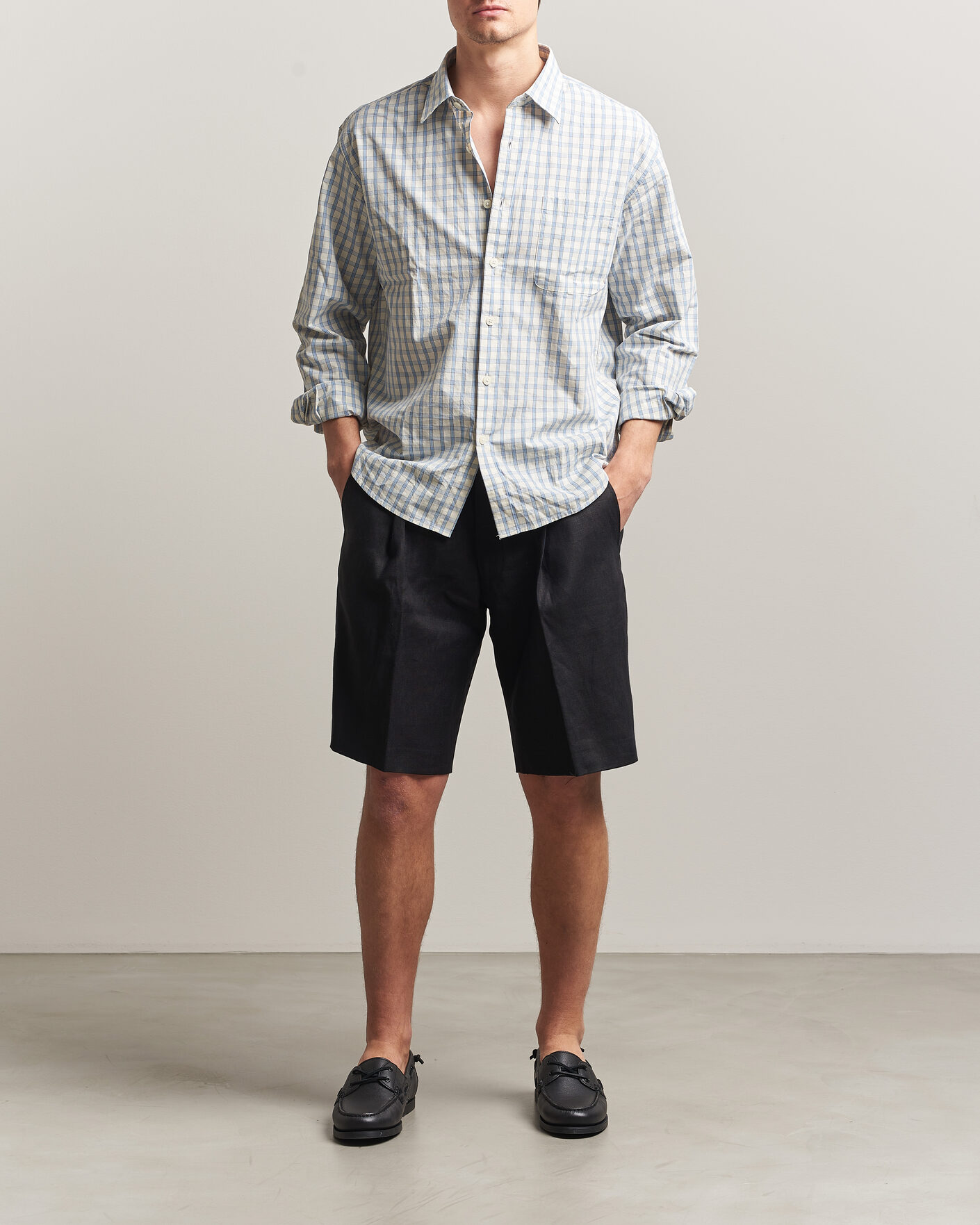 Mies | Shortsit | NN07 | Kay Relaxed Fit Linen Drawstring Shorts Black