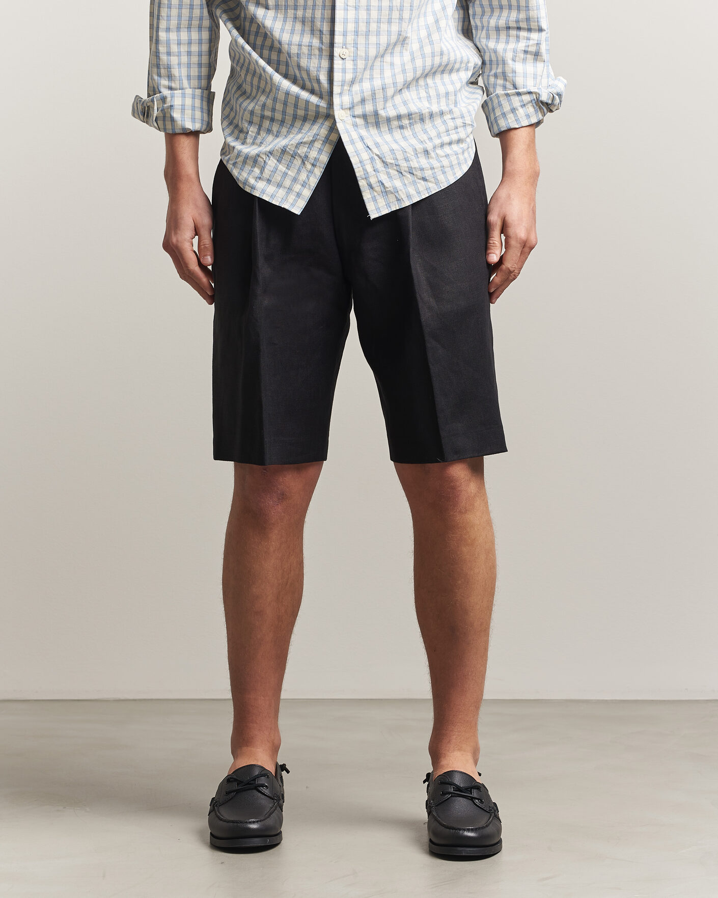 Mies | Shortsit | NN07 | Kay Relaxed Fit Linen Drawstring Shorts Black