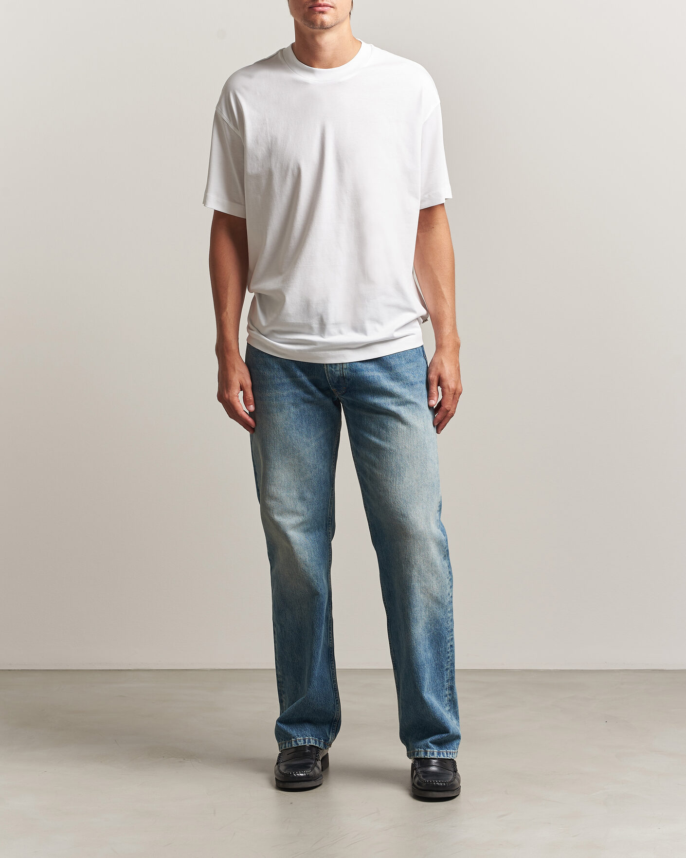 Mies | T-paidat | NN07 | Lionel Suvin Cotton Crew Neck T-Shirt White