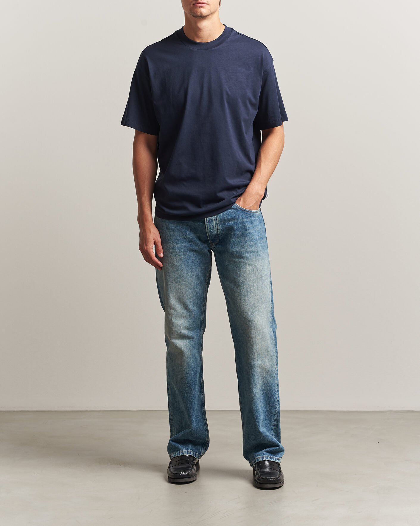 Mies | T-paidat | NN07 | Lionel Suvin Cotton Crew Neck T-Shirt Navy Blue