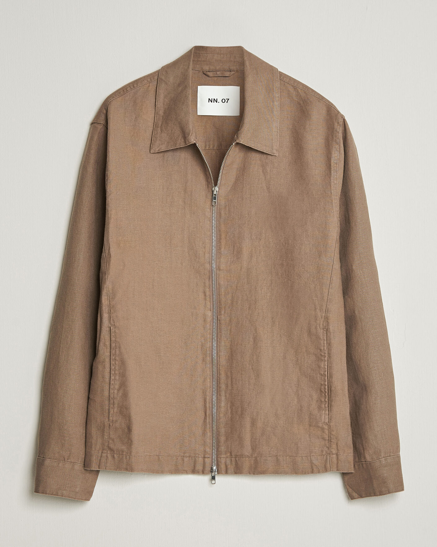 Mies | Kauluspaidat | NN07 | Alban Linen Full Zip Overshirt Clay Mirage