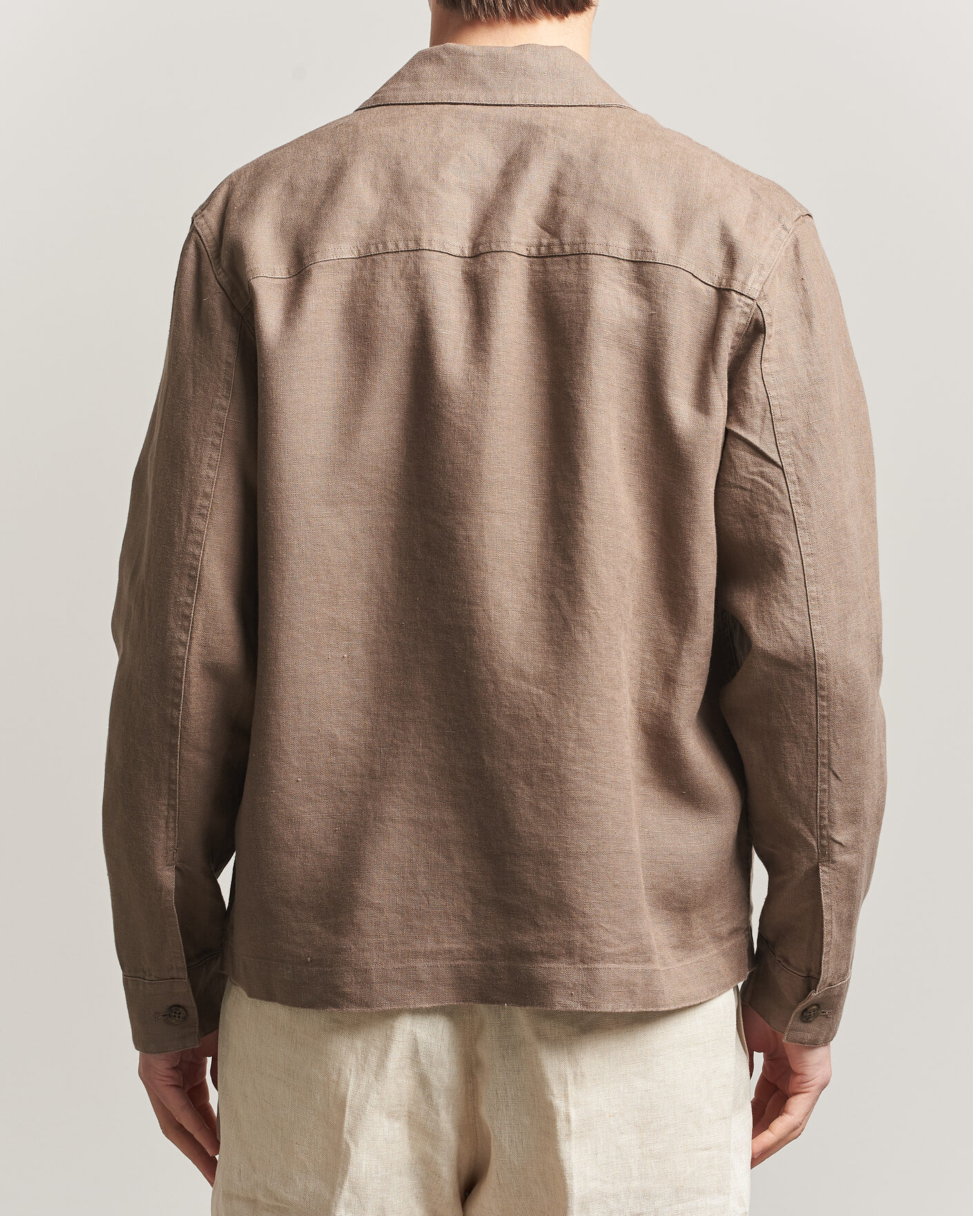 Mies | Kauluspaidat | NN07 | Alban Linen Full Zip Overshirt Clay Mirage