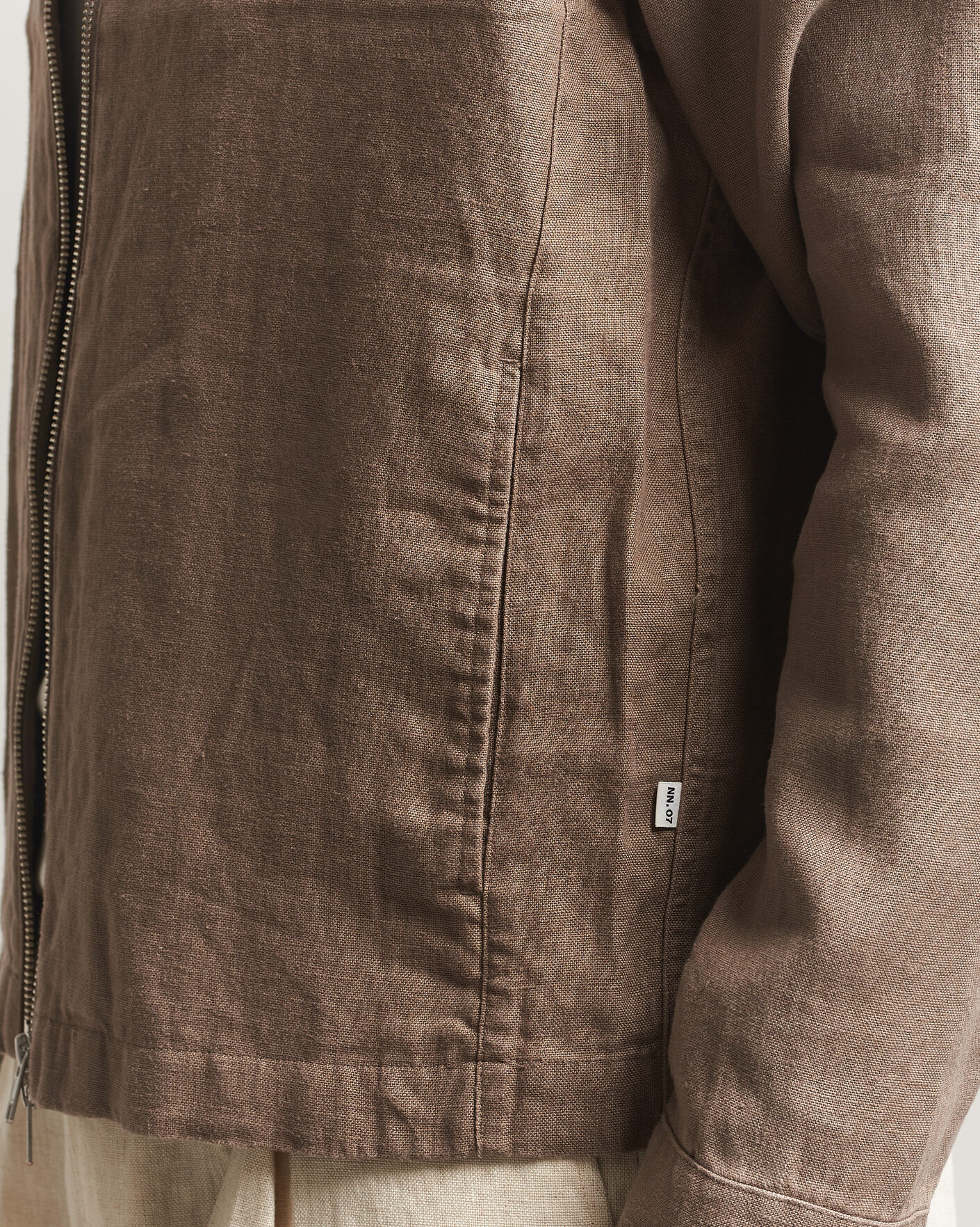 Mies | Kauluspaidat | NN07 | Alban Linen Full Zip Overshirt Clay Mirage