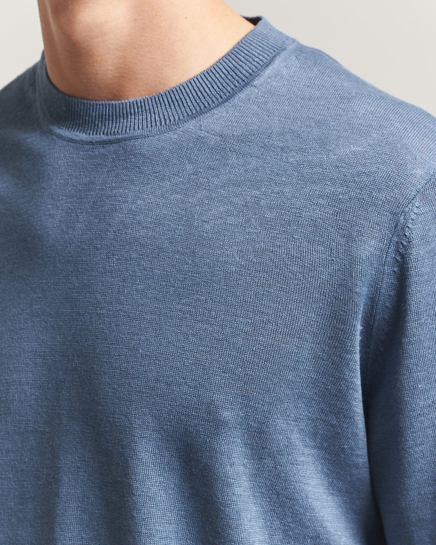 Mies | Puserot | NN07 | Ted Linen Knitted Sweater Stone Blue