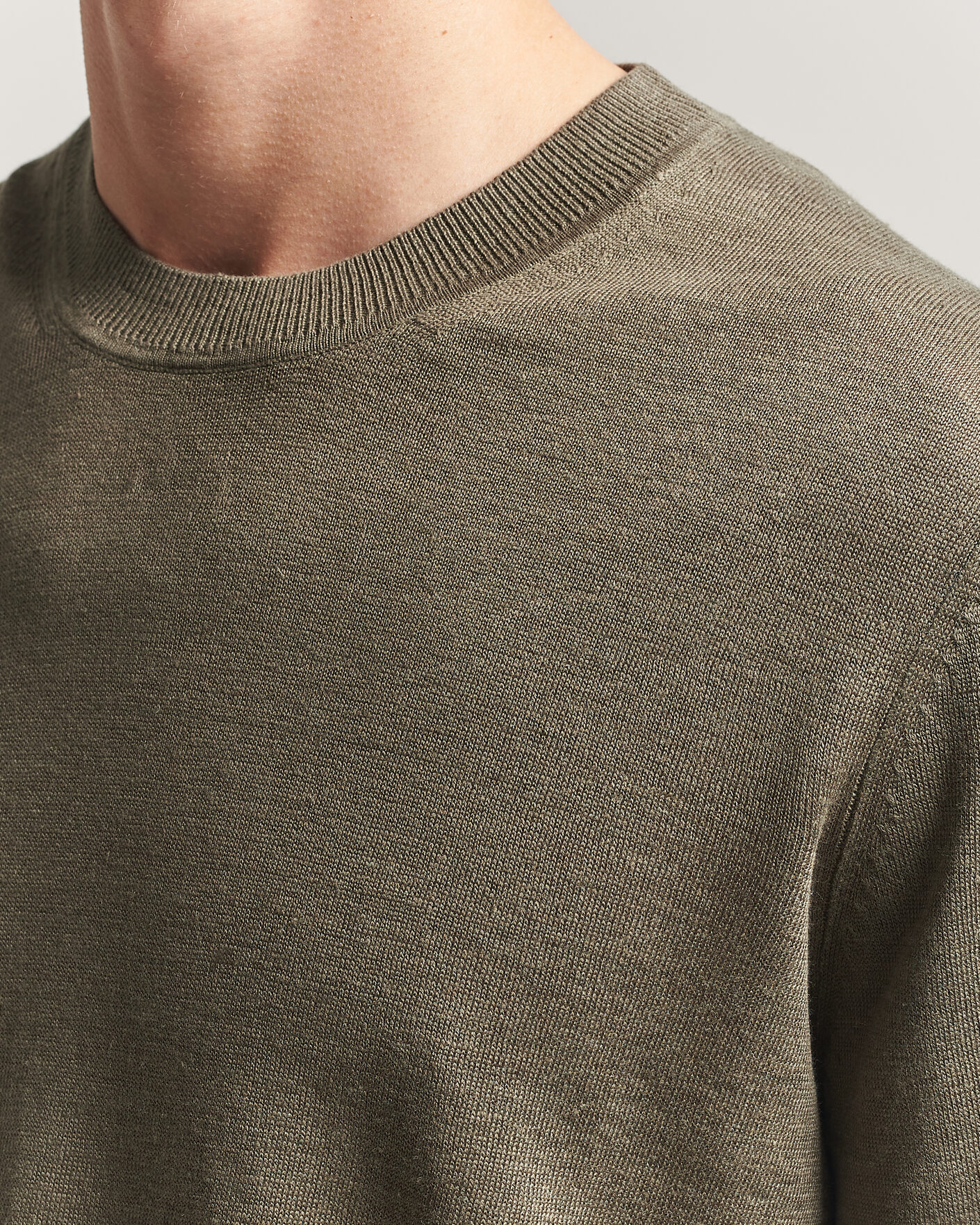 Mies | Puserot | NN07 | Ted Linen Knitted Sweater Capers Green