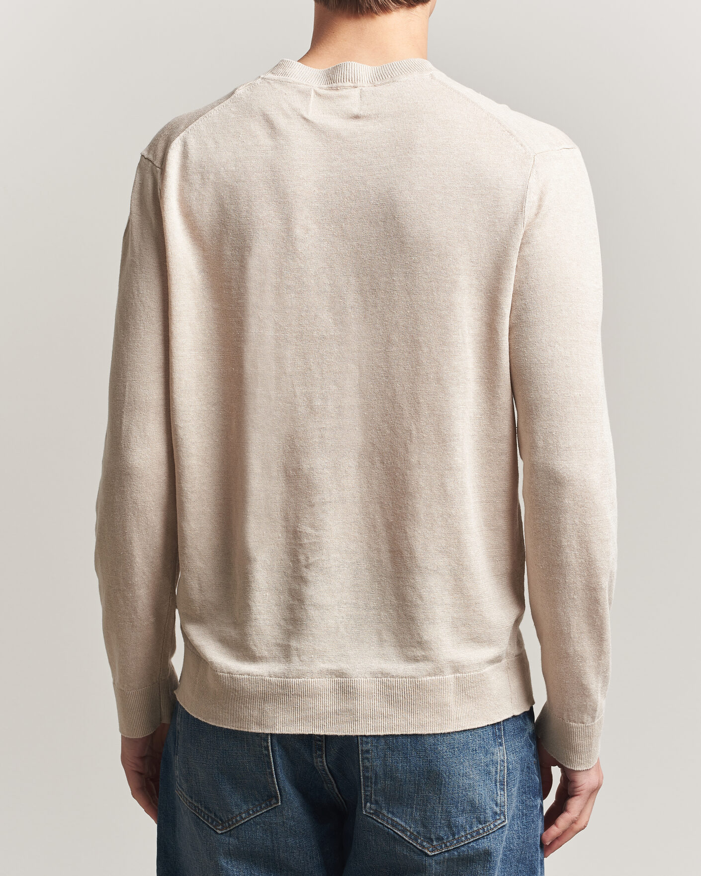 Mies | Puserot | NN07 | Ted Linen Knitted Sweater Oat