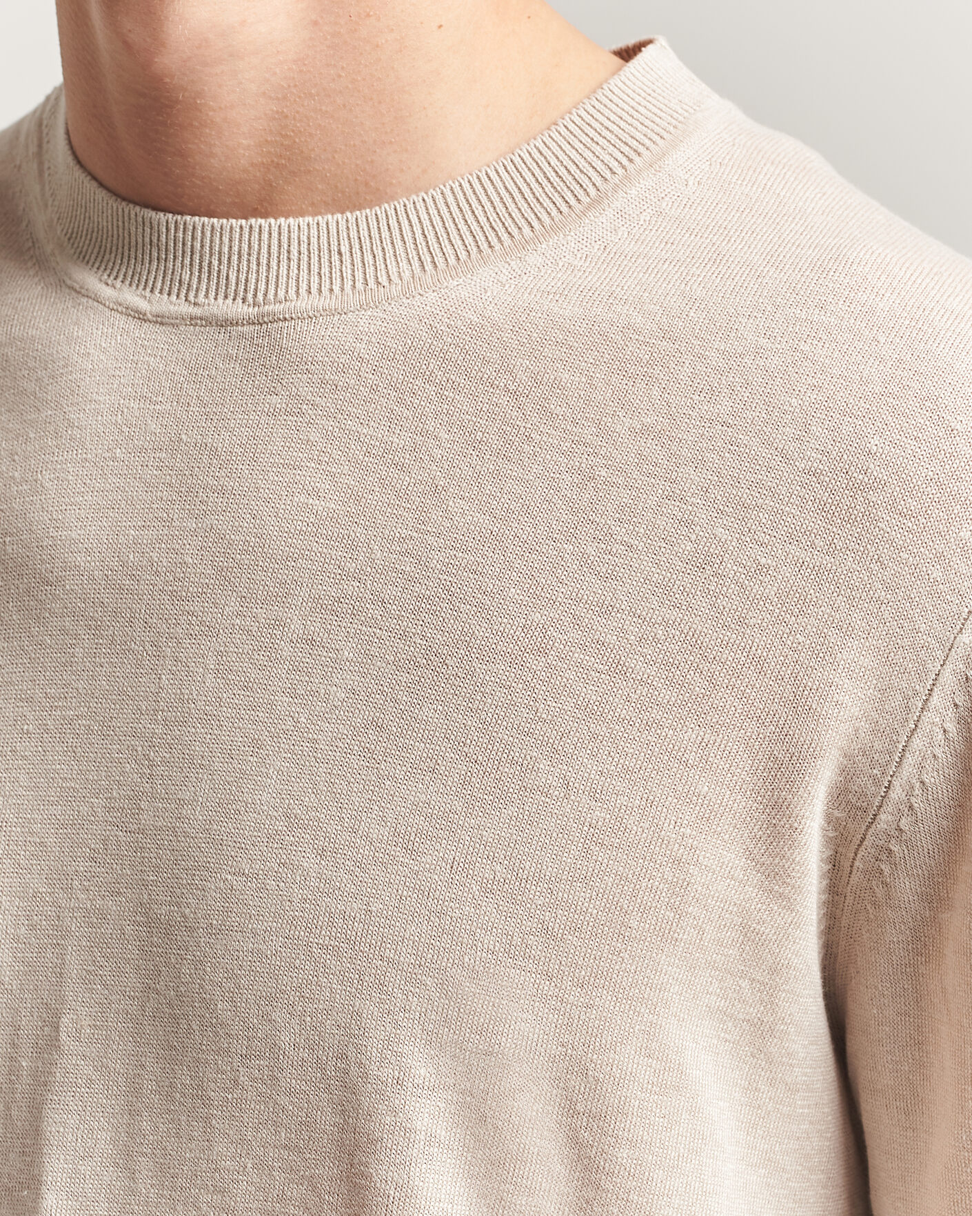 Mies | Puserot | NN07 | Ted Linen Knitted Sweater Oat