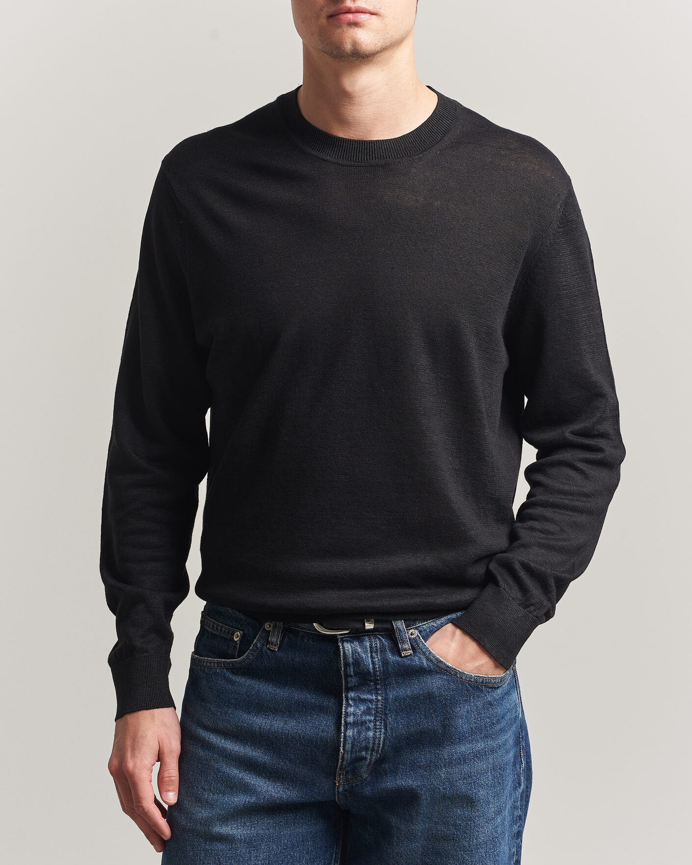 Mies | Puserot | NN07 | Ted Linen Knitted Sweater Black